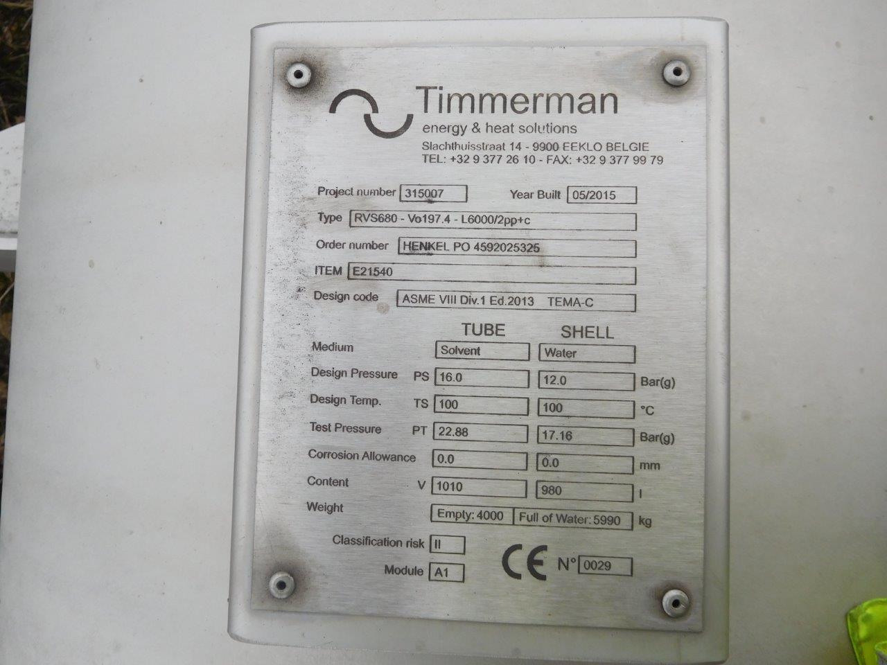 IPP# 232795, 197.4 m² (2,125 ft²) New Stainless Steel 316 Shell and Tube Heat Exchanger For Sale