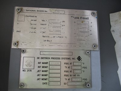 IPP# 233275, 5,678 L (1,500 gallons)  Glasslined Batch-Type Agitated Reactor For Sale