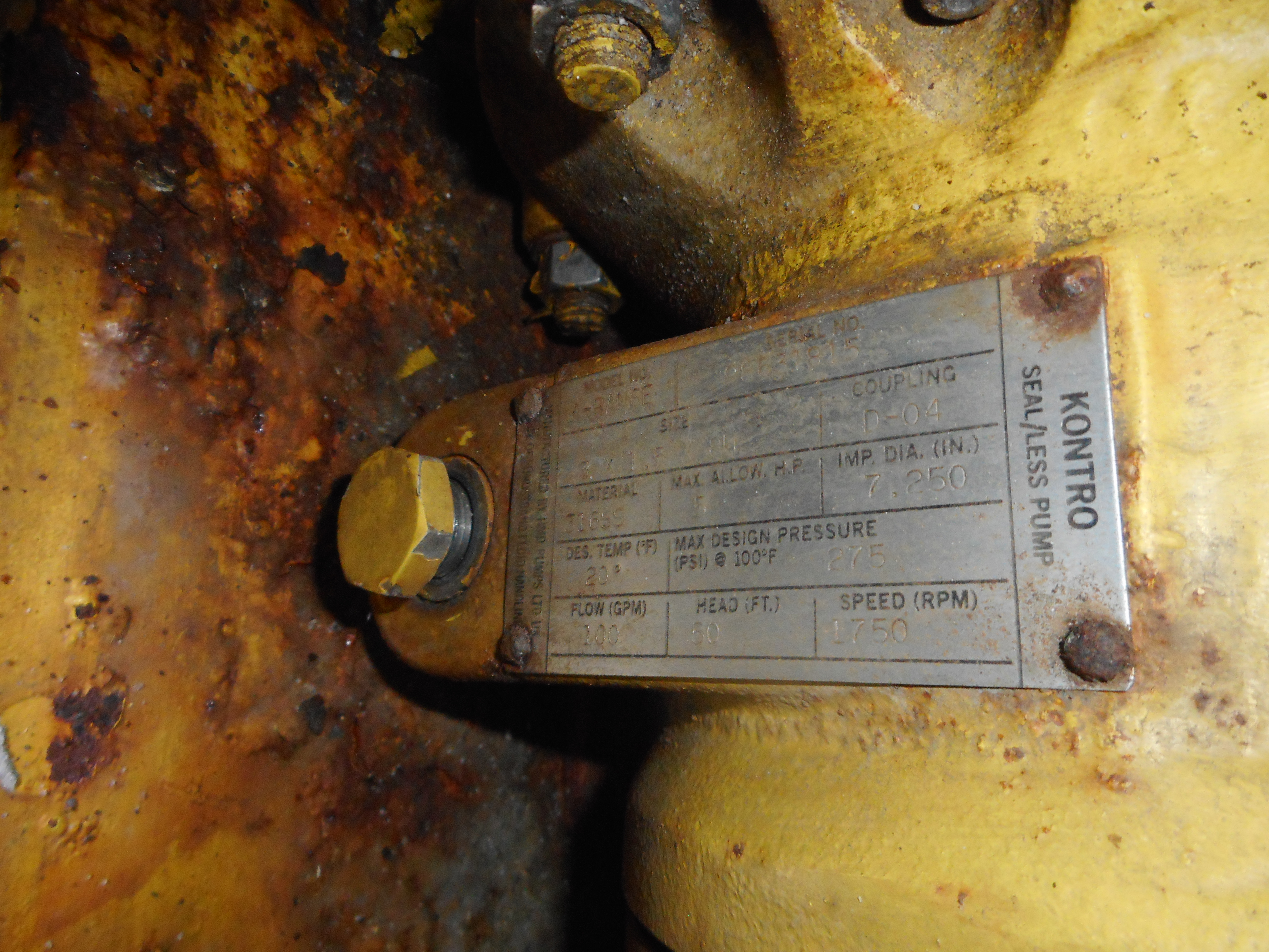  Centrifugal Pump 22.7 m3/h (100 GPM) Stainless Steel 316 For Sale - IPP# 233333