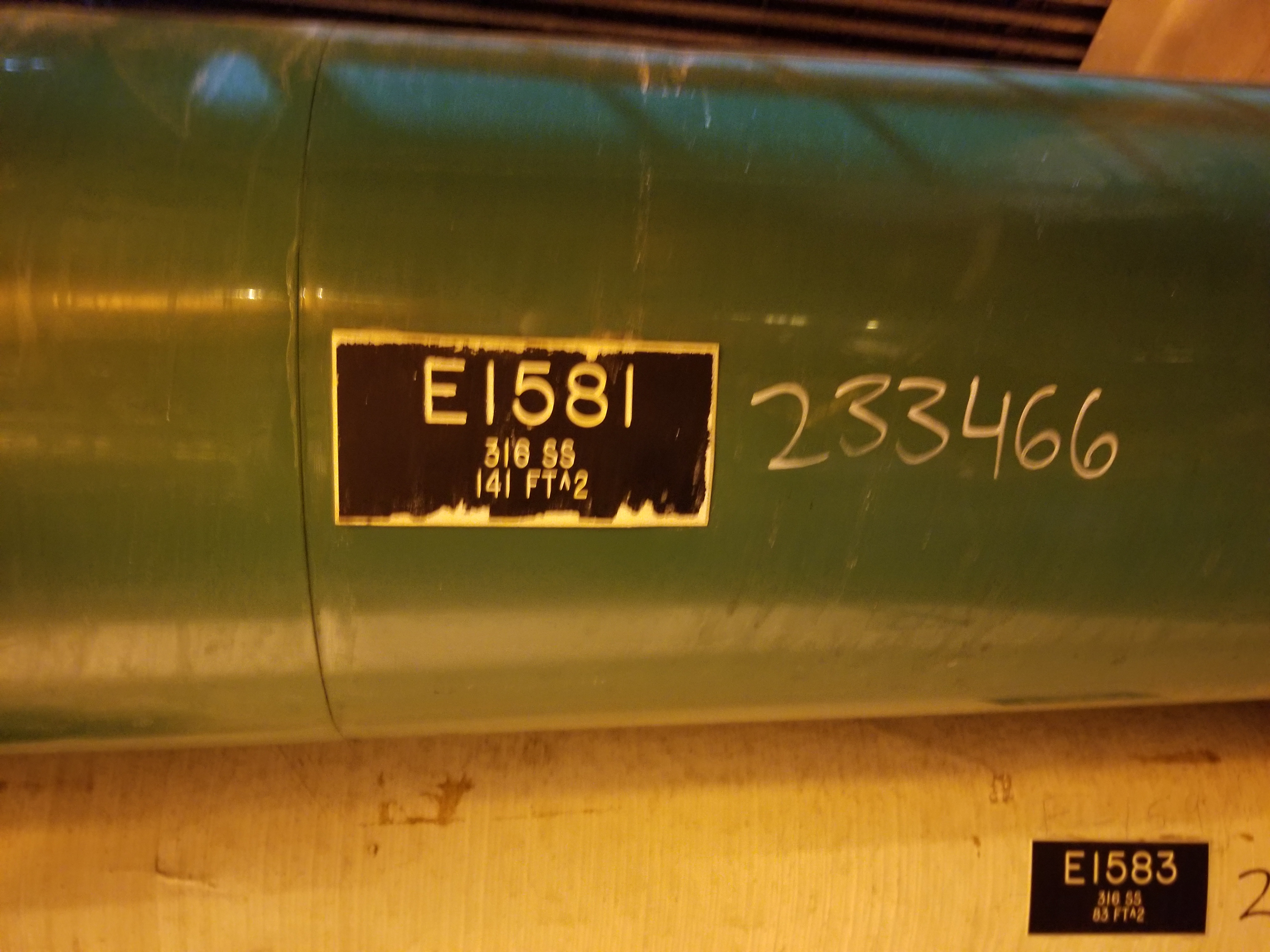 IPP# 233466, 13.1 m² (141 ft²)  Stainless Steel 316 Shell and Tube Heat Exchanger For Sale