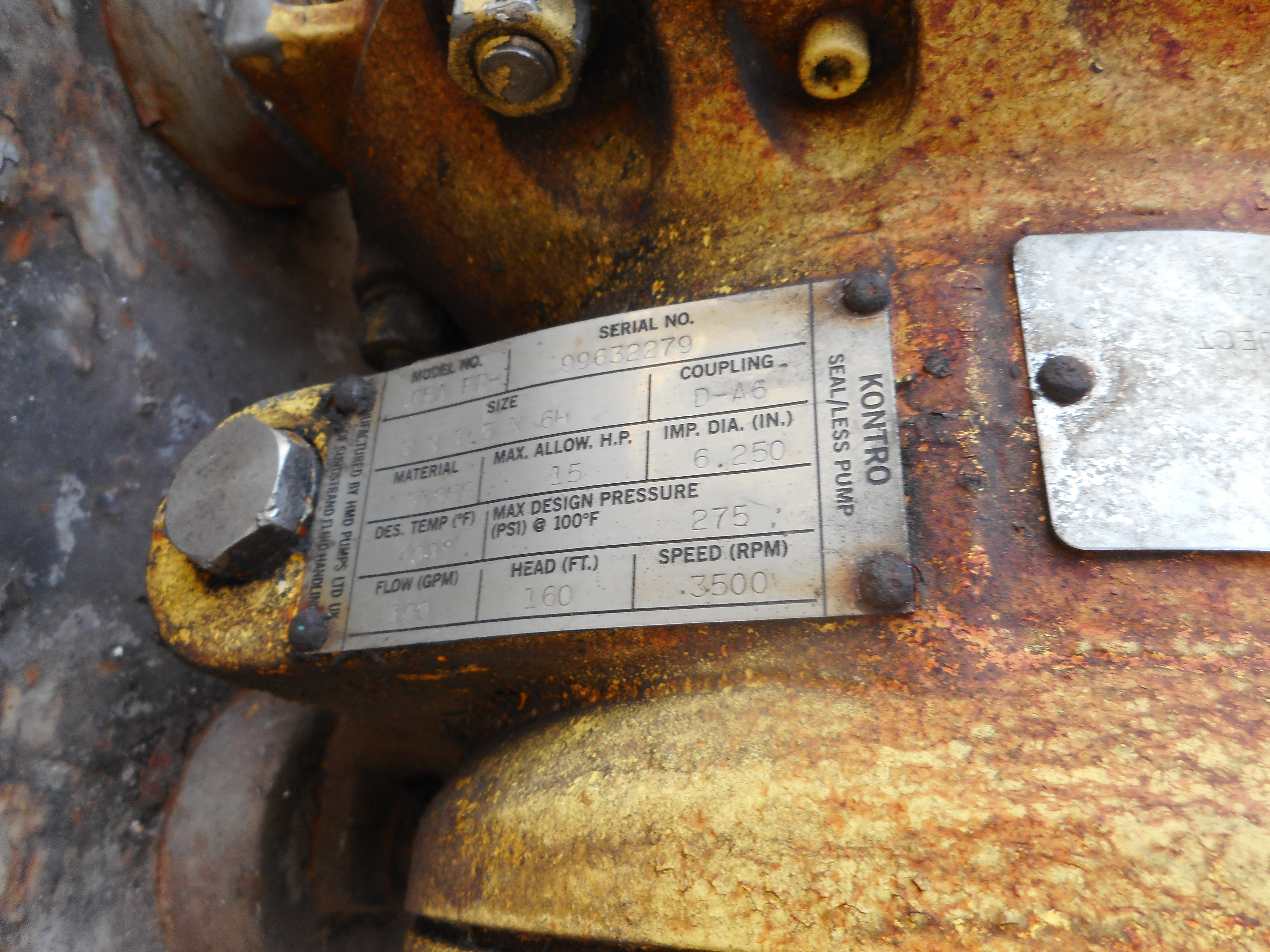  Centrifugal Pump 22.7 m3/h (100 GPM) Stainless Steel 316 For Sale - IPP# 233430