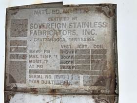   Tank 1,650 L (440 gallons) Stainless Steel 316 For Sale - IPP# 233666