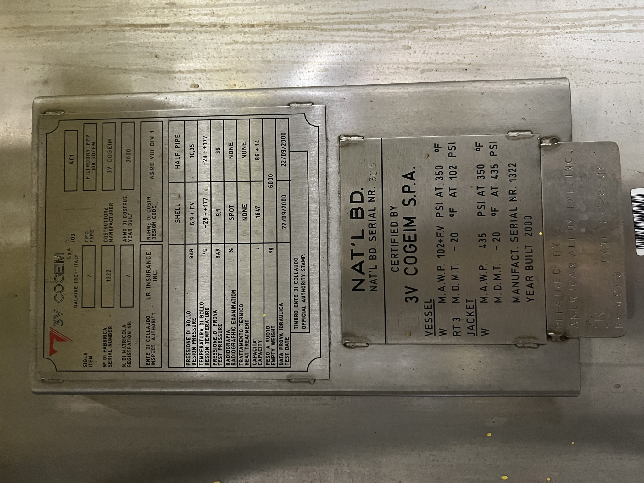 IPP# 245495, 0.9 m² (9.7 ft²)  Hastelloy - C276 Rosenmund and Cogiem Filter For Sale