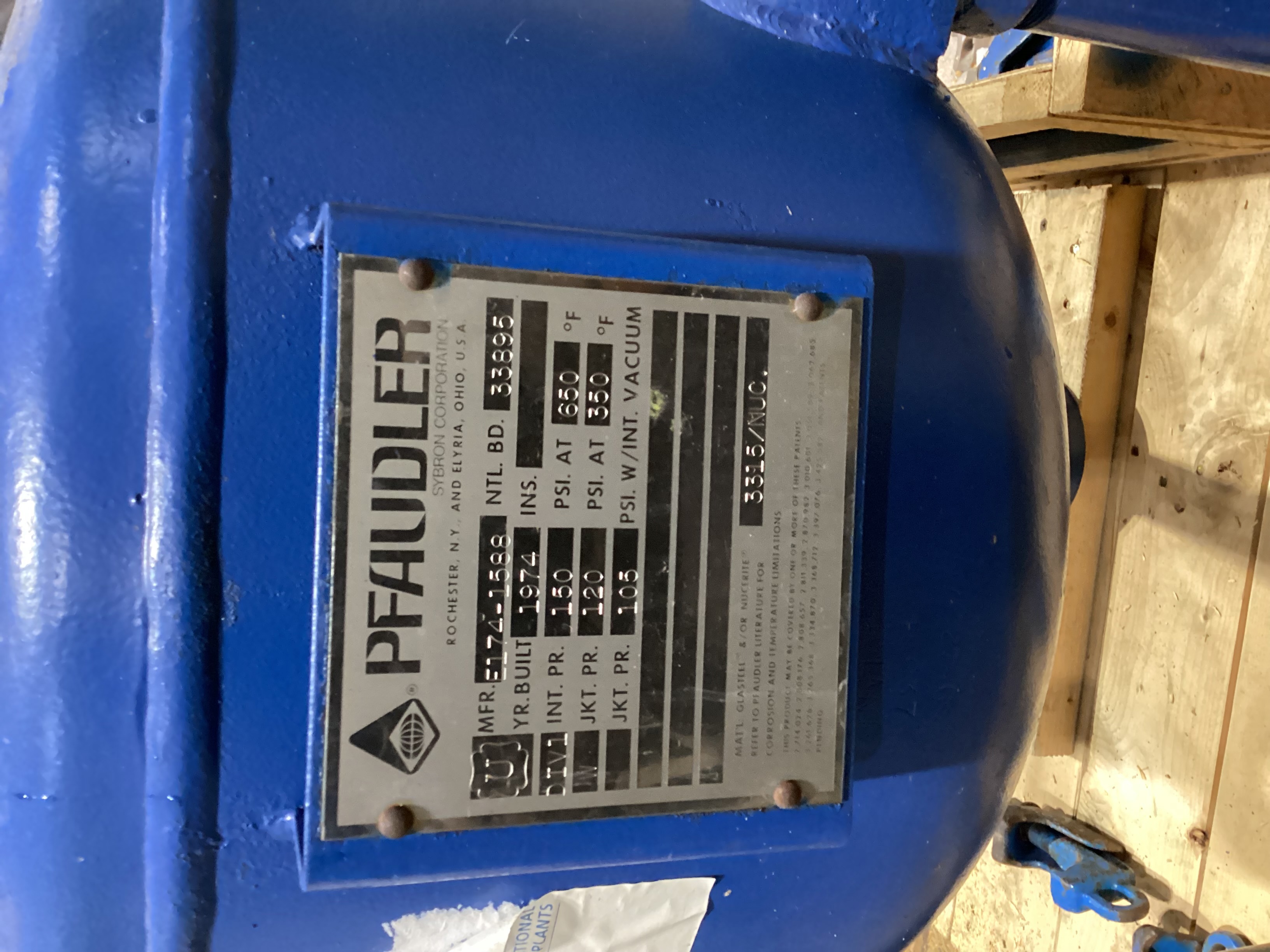 Glasslined Pfaudler Batch-Type Agitated Reactor - IPP# 245687