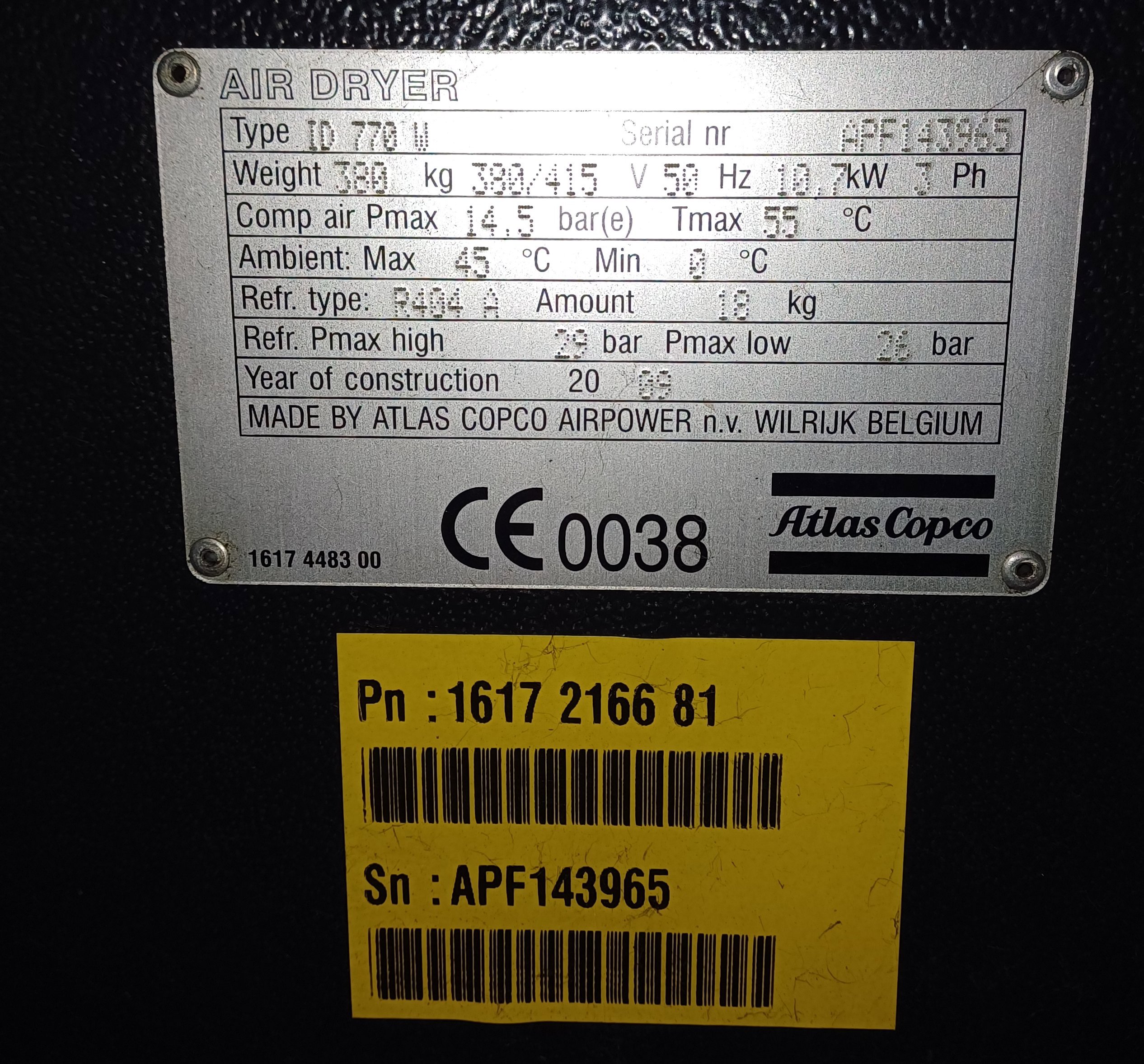 IPP# 245814, 2,500 m3/h (1,471 CFM)  Carbon Steel Rotary Compressor For Sale