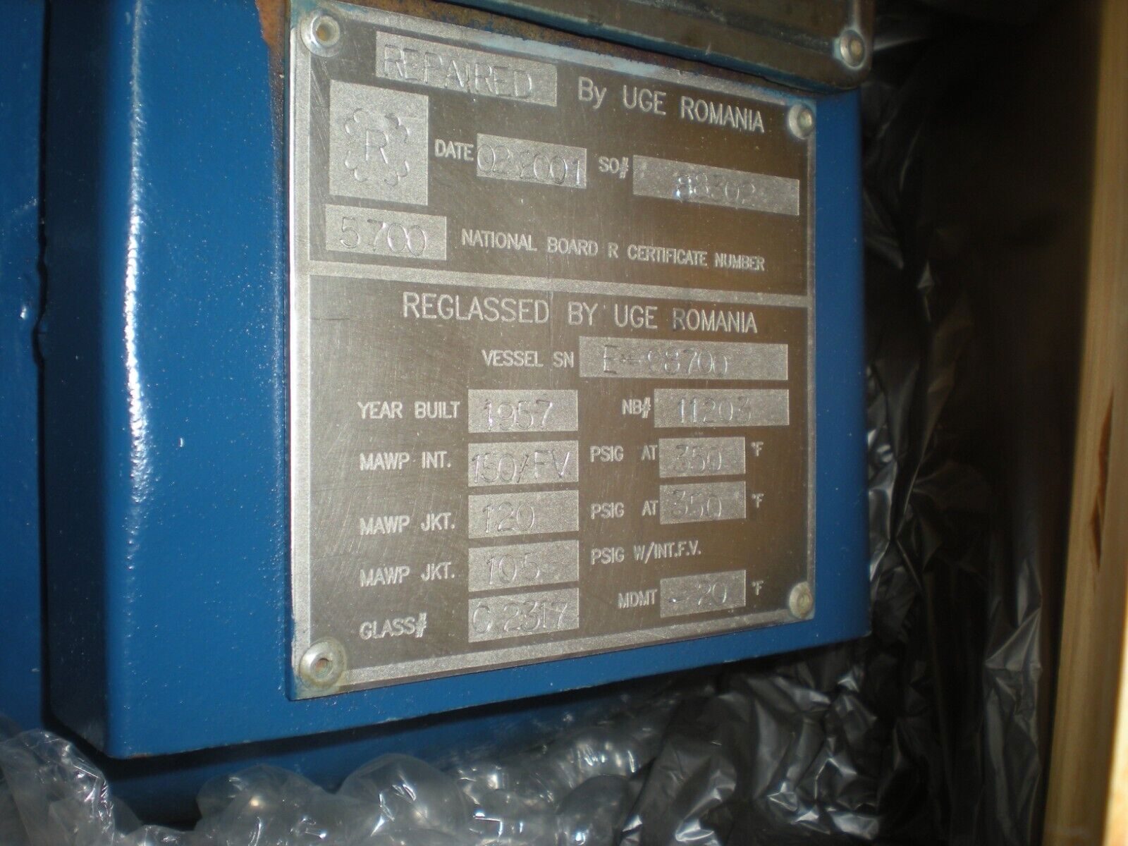 IPP# 245688, 37.9 L (10 gallons)  Glasslined Batch-Type Agitated Reactor For Sale