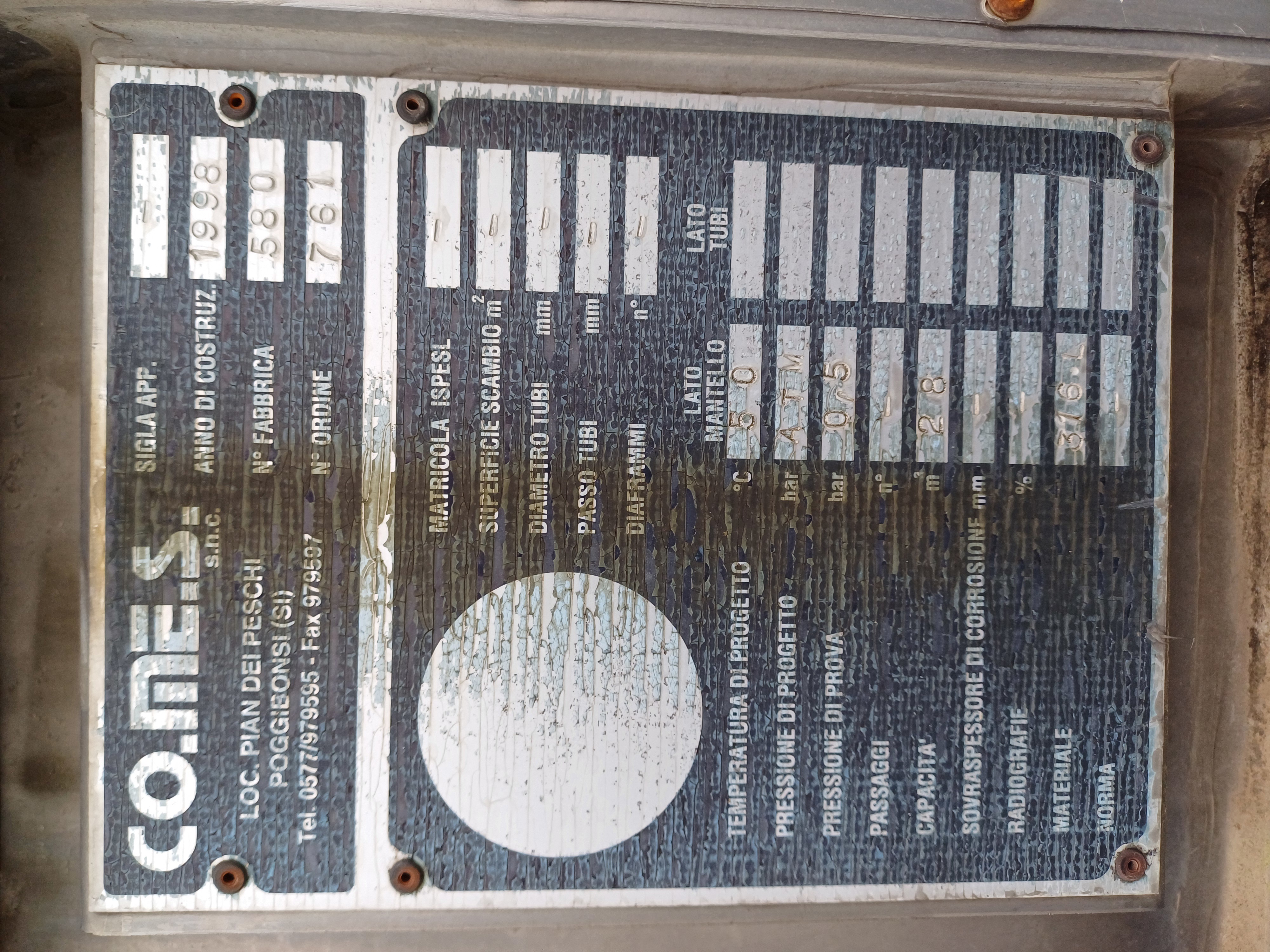 Stainless Steel 304 CO.ME.S s.n.c  Tank - IPP# 246066