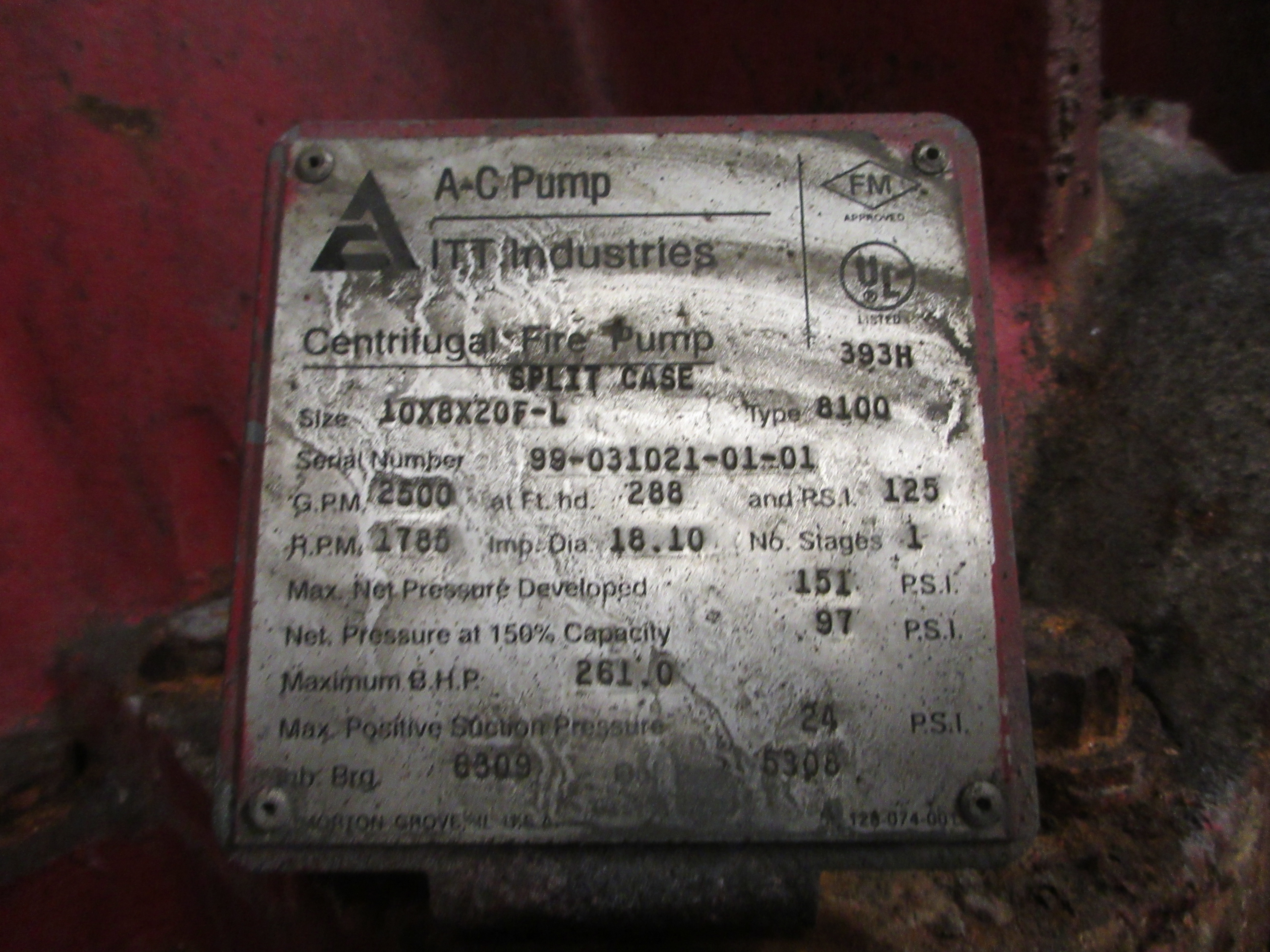 IPP# 246808, 567.8 m3/h (2,500 GPM)  Carbon Steel Centrifugal Pump For Sale