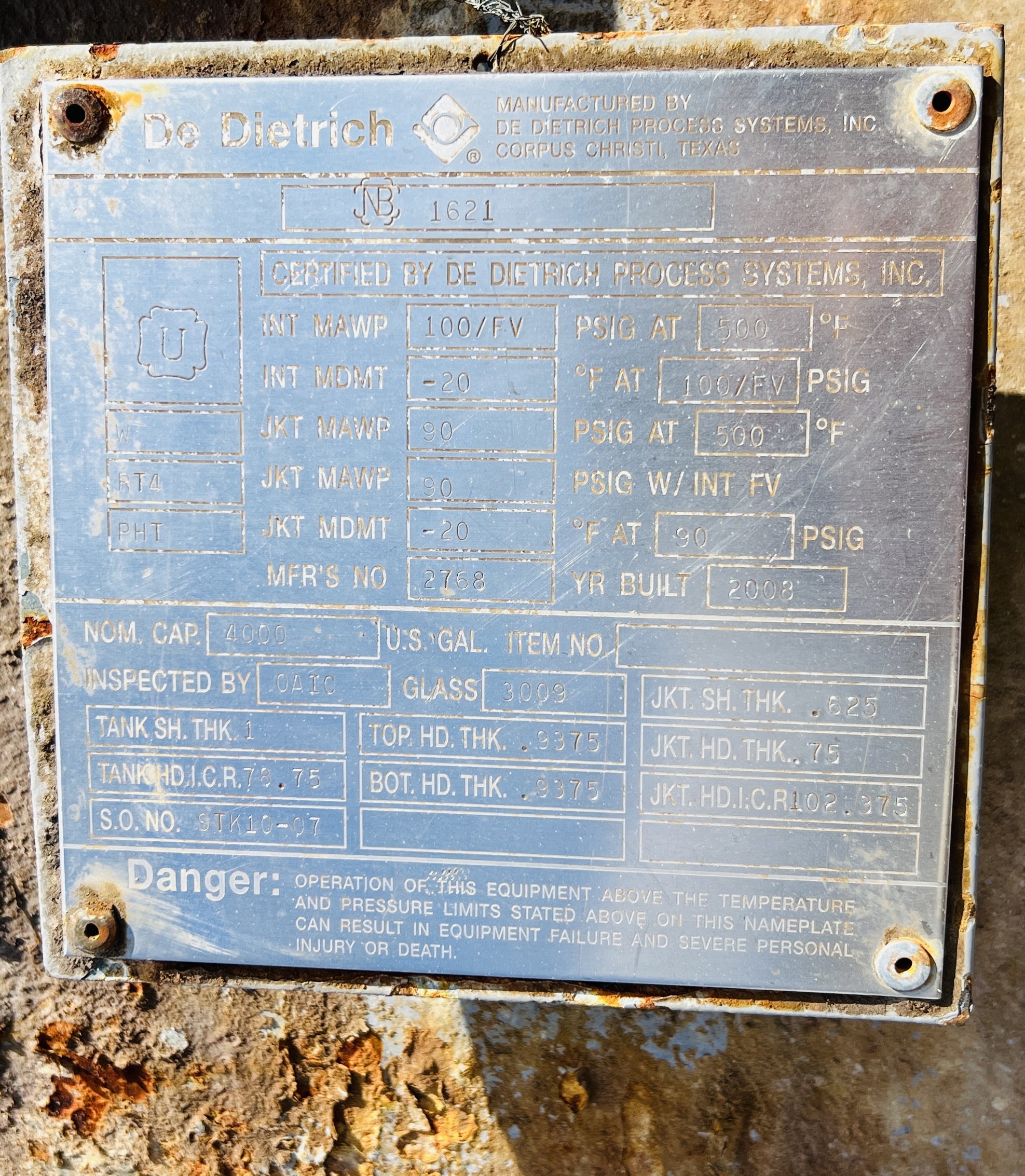 Glasslined DeDietrich SA Batch-Type Agitated Reactor - IPP# 247128