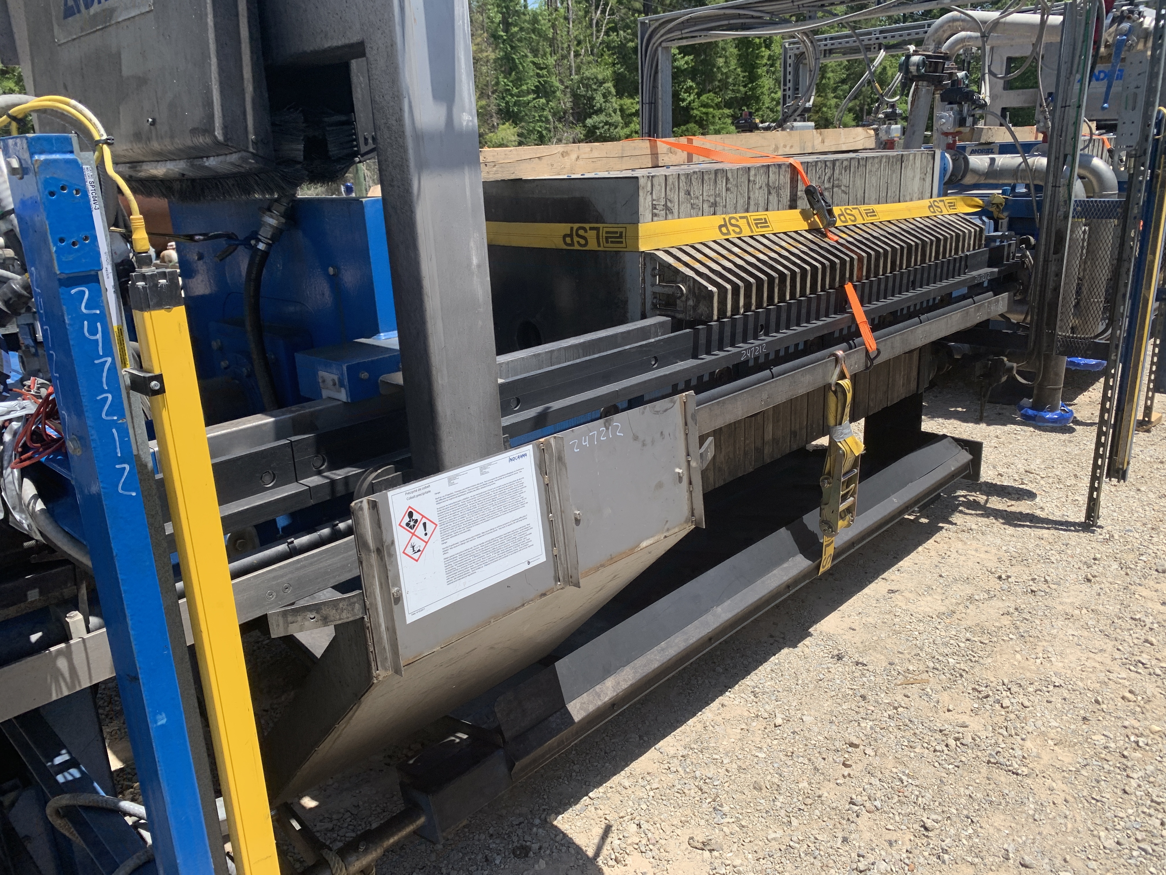 Filter Press, 532 Sq.Ft. Filtration Area,  Polypropylene plates , Manufactured by Andritz - IPP# 247212