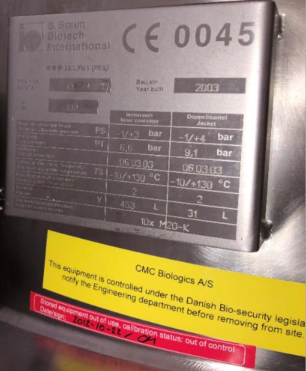 B. Braun + Diessel Biotech GmbH Batch-Type Agitated  Bio Reactor - IPP# 247782