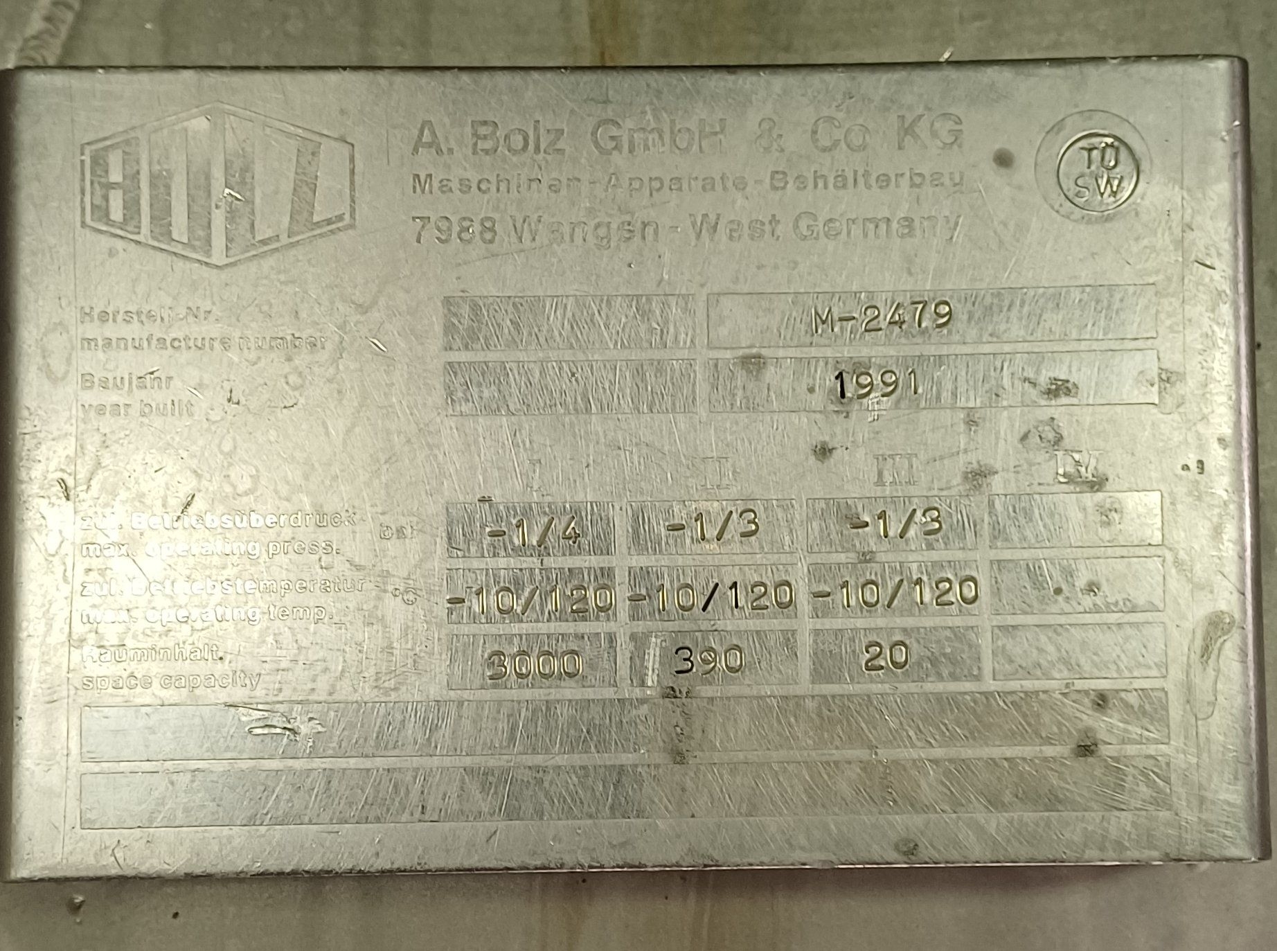 Stainless Steel 316L Bolz GmbH Dryer- Nauta / Conical - IPP# 248271