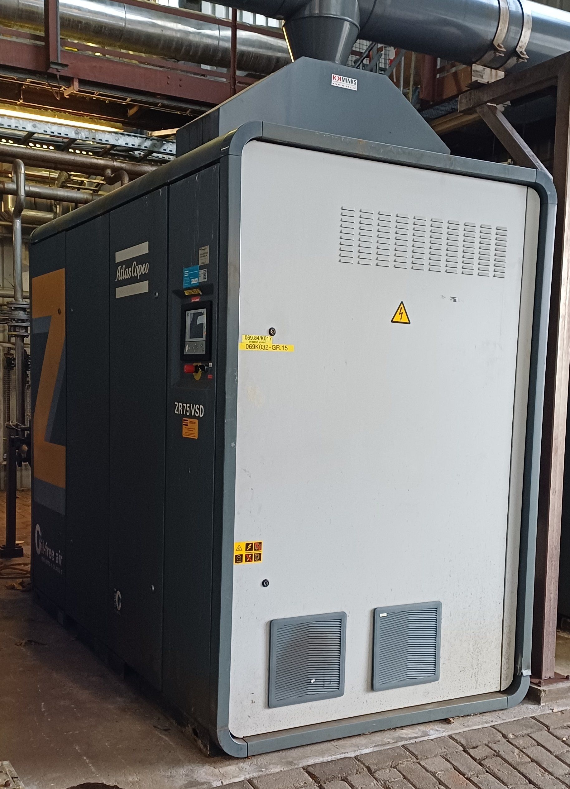 Carbon Steel Atlas Copco ZR90 VSD Rotary Screw Compressor - IPP# 248284