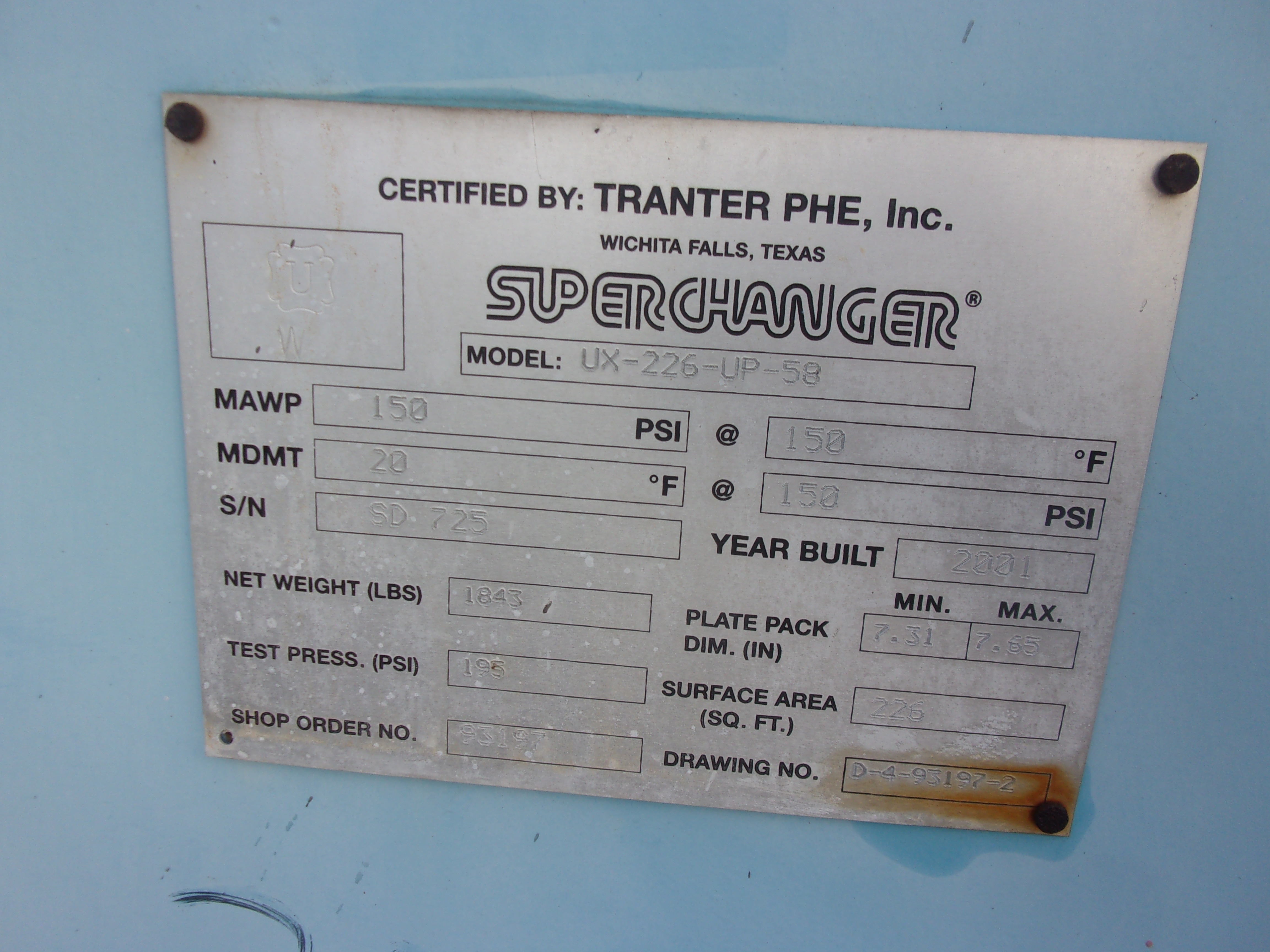 Plate and Frame Heat Exchanger - IPP# 248550