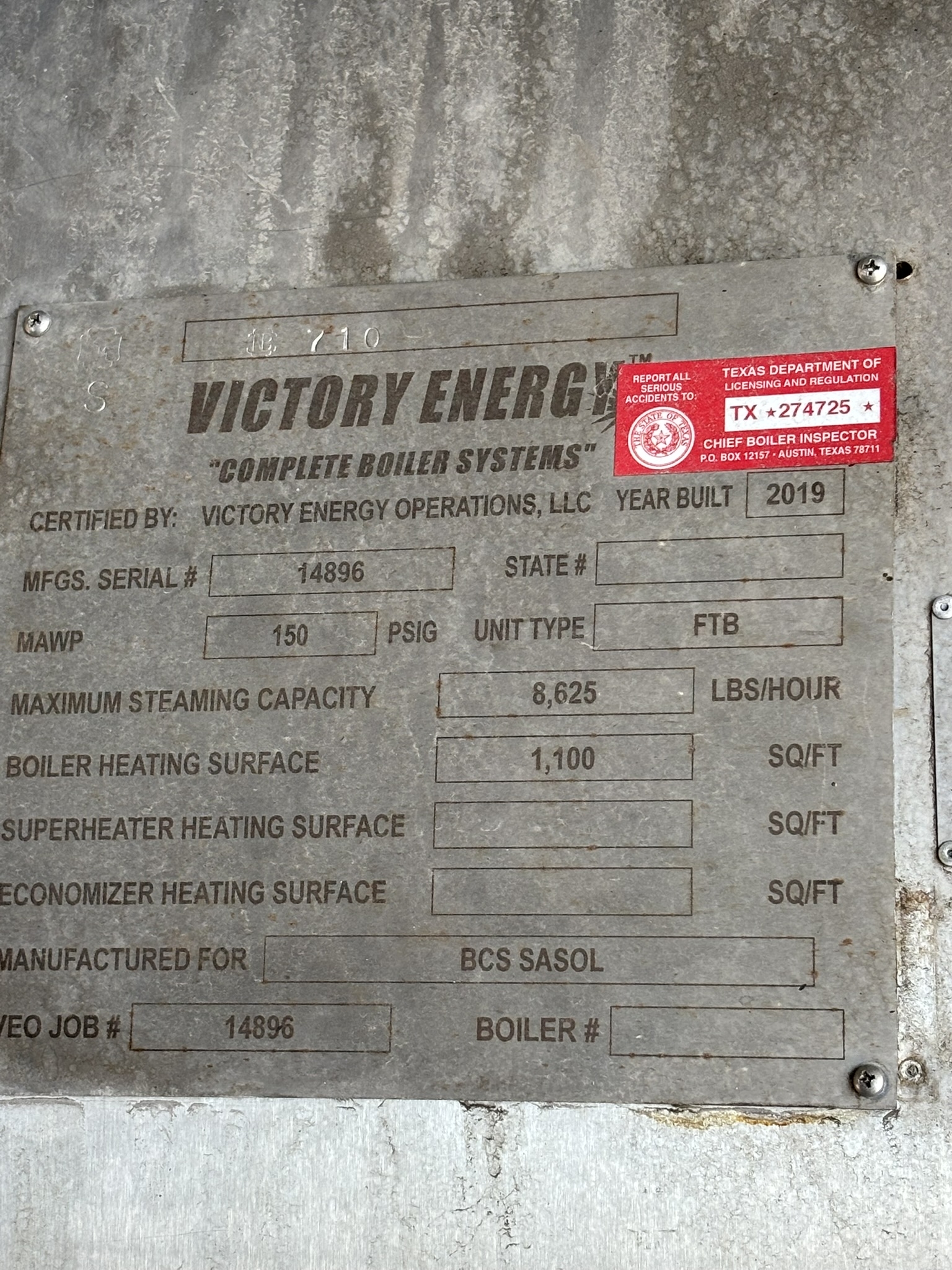 Steam Boiler - IPP# 249481