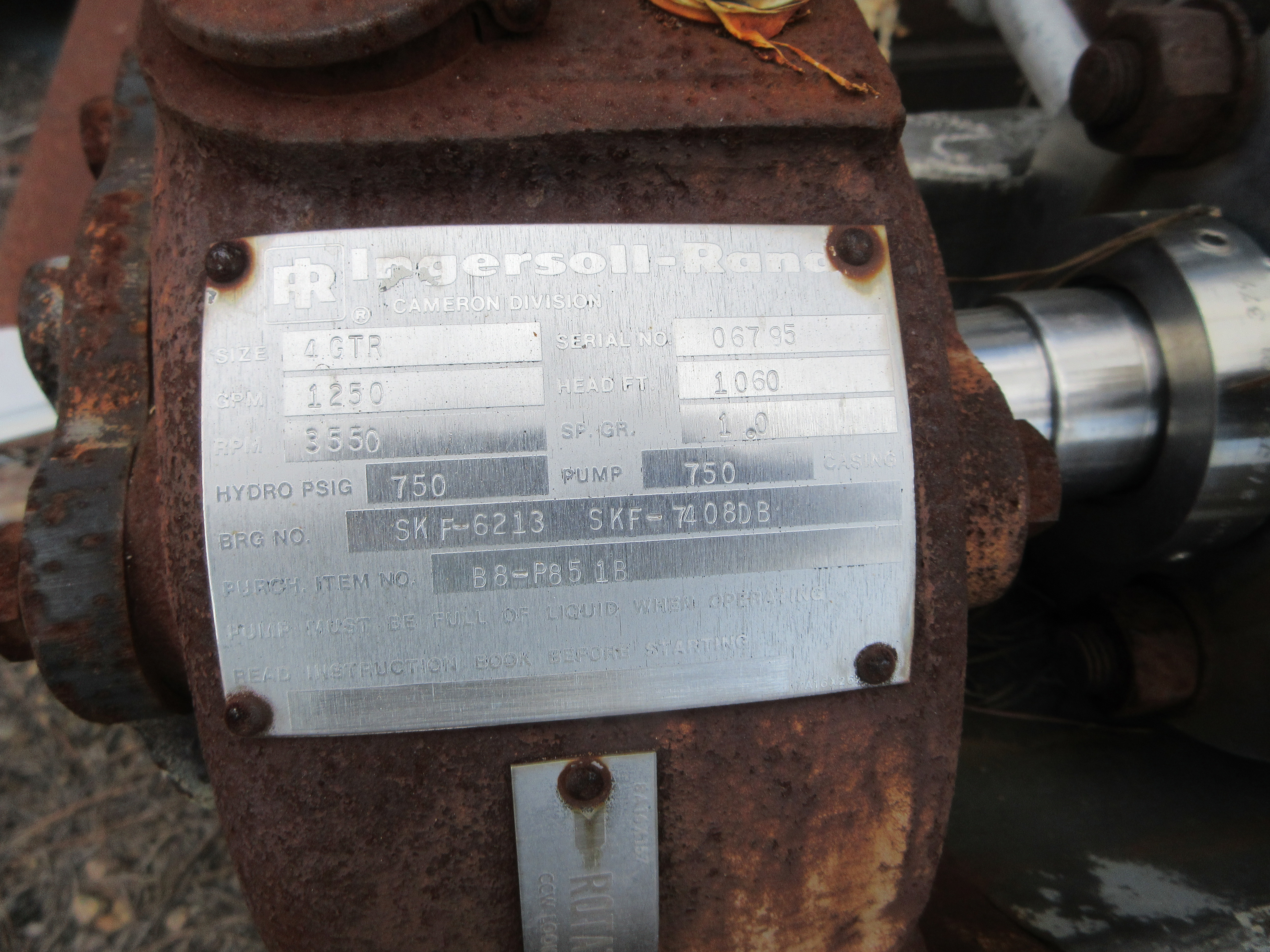 Stainless Steel 316 Ingersoll Rand Multi Stage Centrifugal Pump - IPP# 240109
