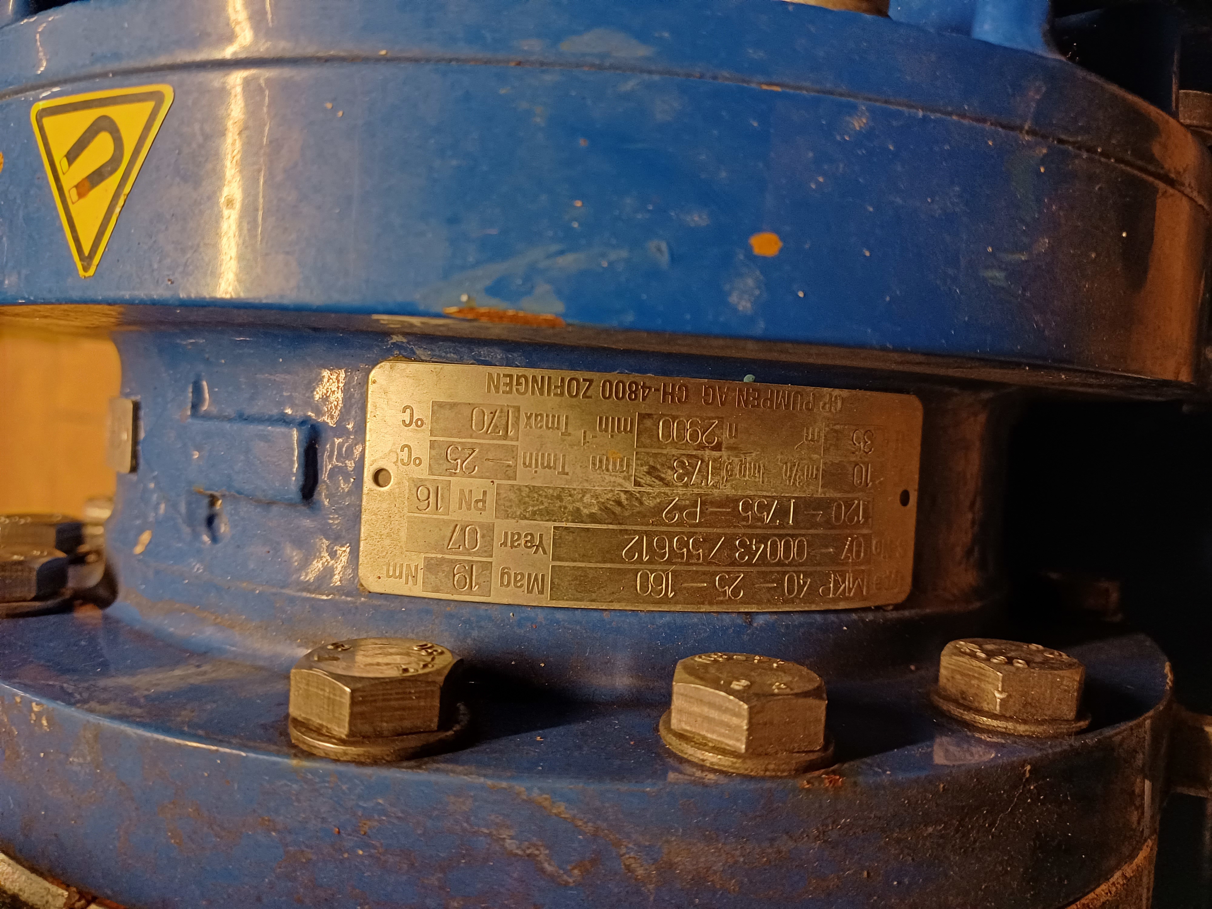 Stainless Steel 316 CP Pumpen Ag MKP-40-25-160 Centrifugal Pump - IPP# 242485