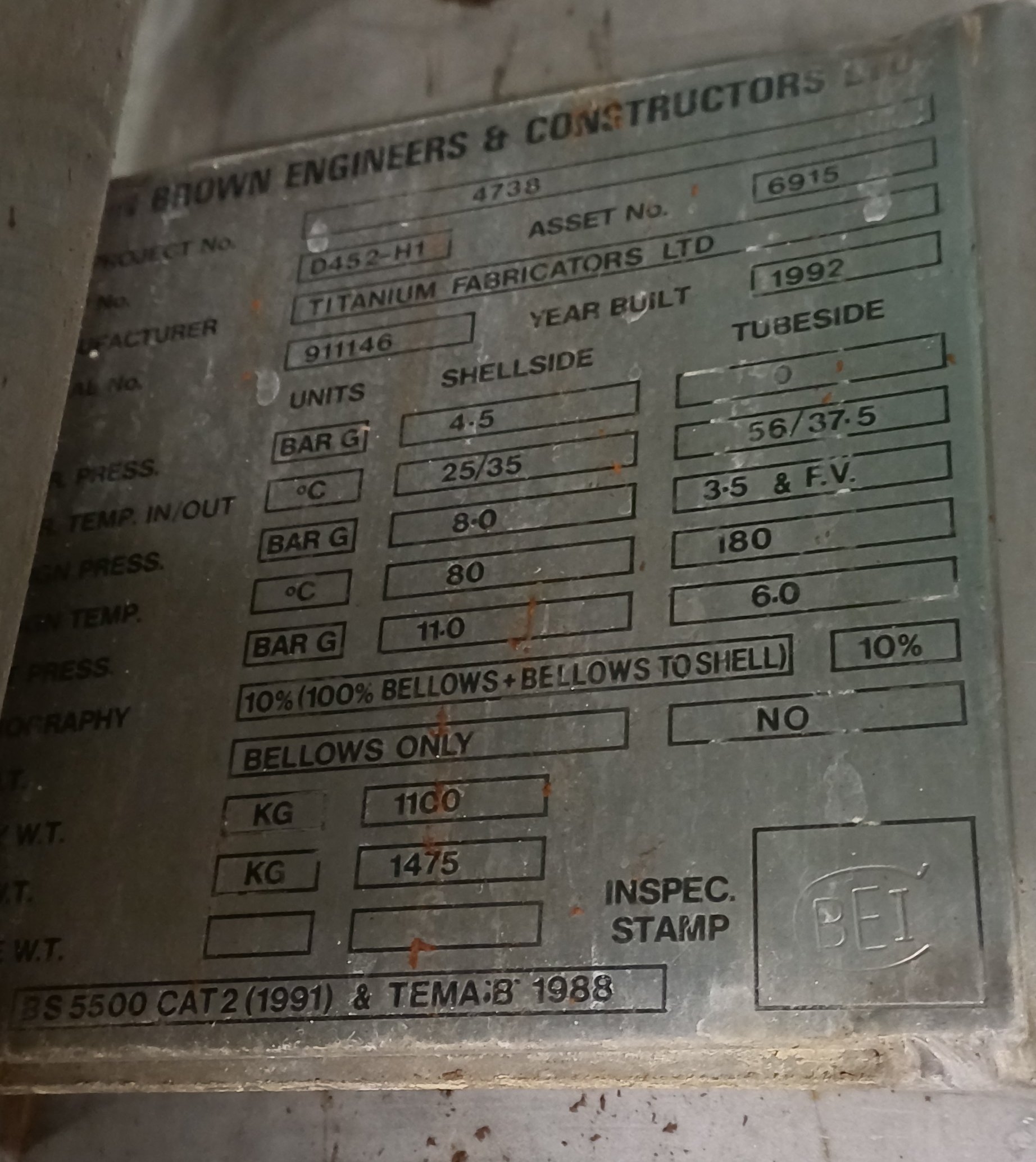 Stainless Steel 316L Titanium Fabricators Ltd Shell and Tube Heat Exchanger - IPP# 242434
