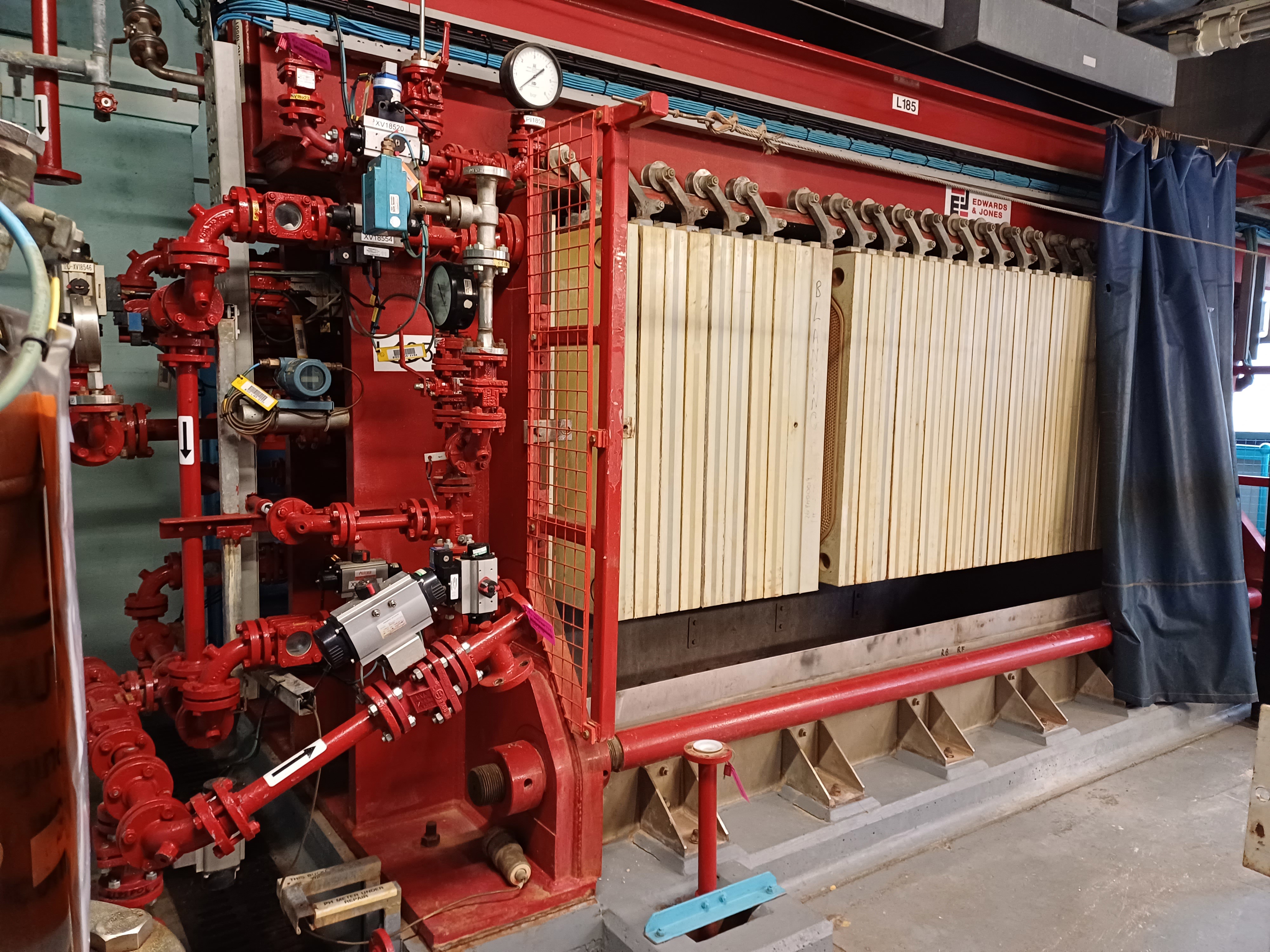 1200mm x 1200mm Polypropylene Membrane Plate Beam Filter Press,, Manufactured by  Edwards and Jones - IPP# 242548