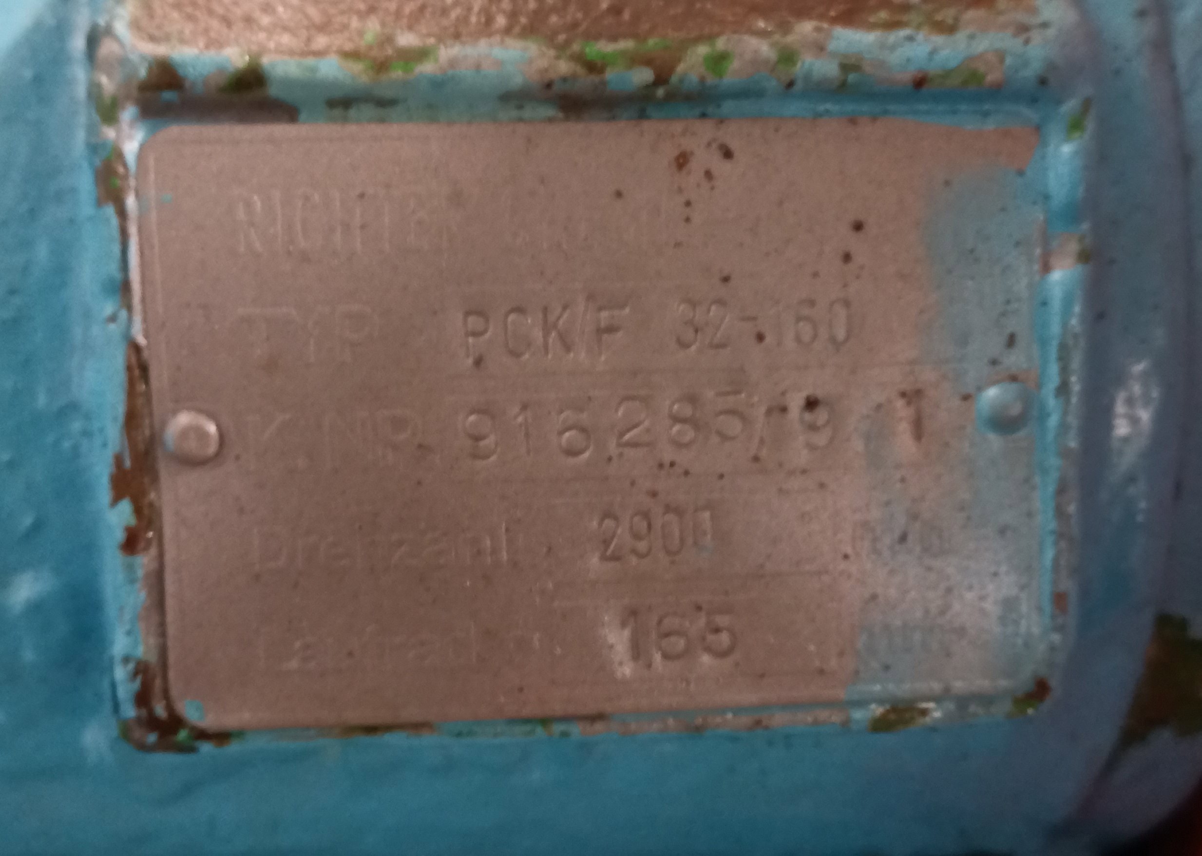 PFA lined Richter PCK/F 31-160 Centrifugal Pump - IPP# 242670