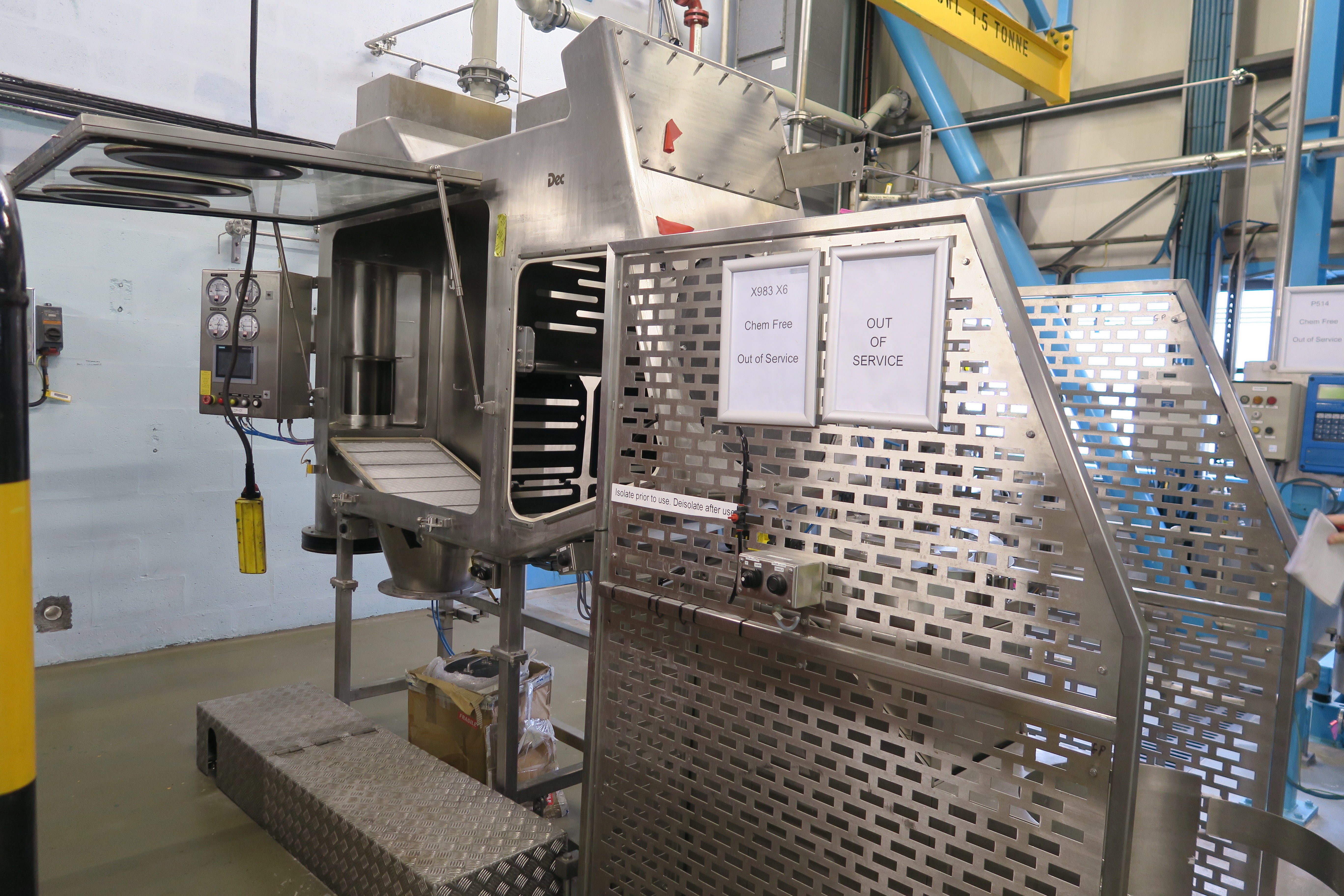 Stainless Steel 316L DEC ISOCHARGE Pharmaceutical Drum Discharge Isolator Unit - IPP# 242858