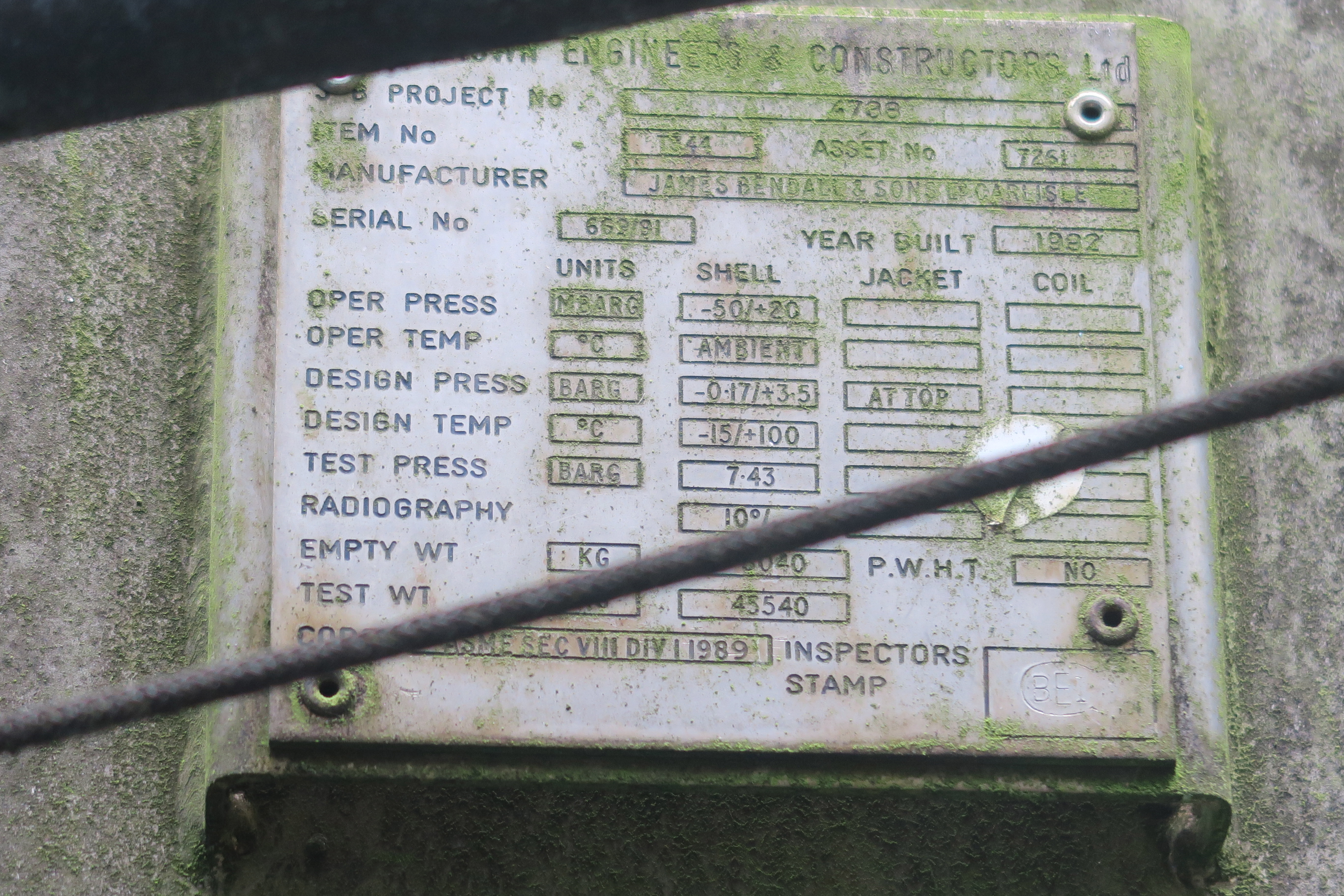 Stainless Steel 316L James Bendall & Sons Ltd Tank - IPP# 242890