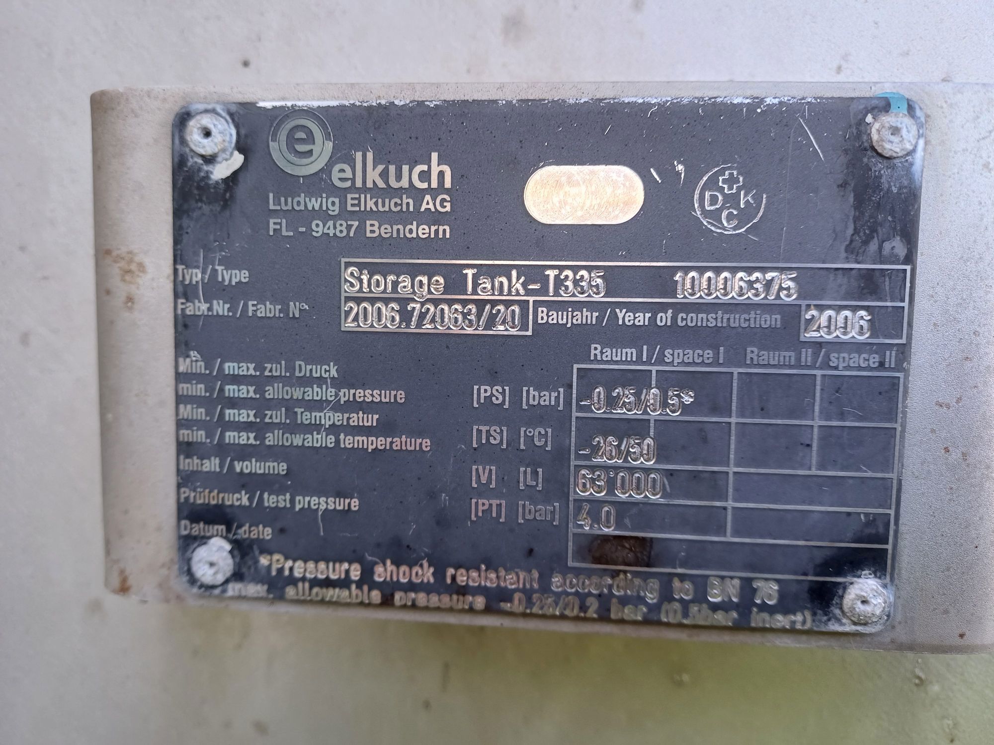   Tank 63,000 L (16,650 gallons) Stainless Steel 316 For Sale - IPP# 243408