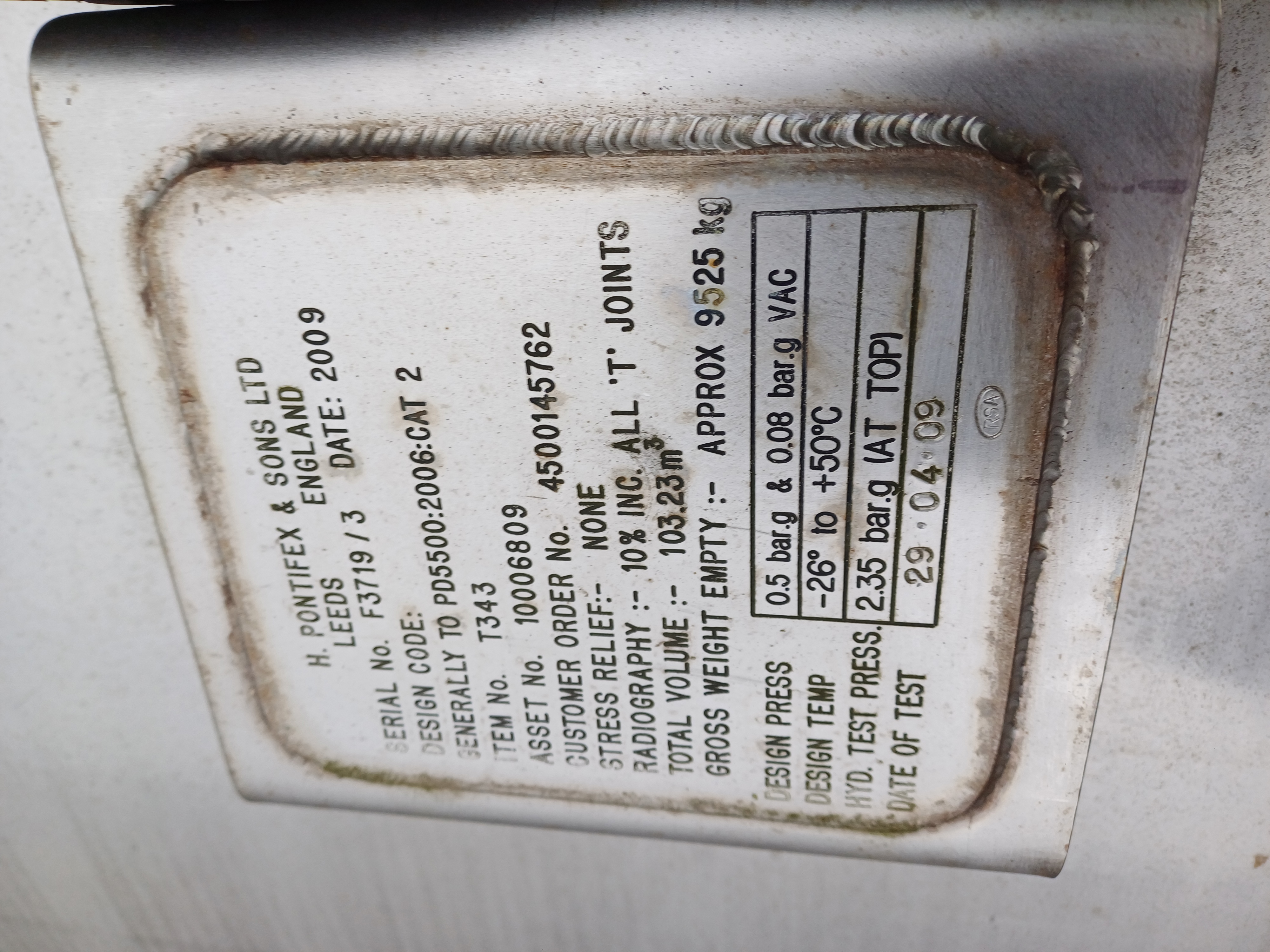  Tank 103,250 L (27,250 gallons) Stainless Steel 316L For Sale - IPP# 243415