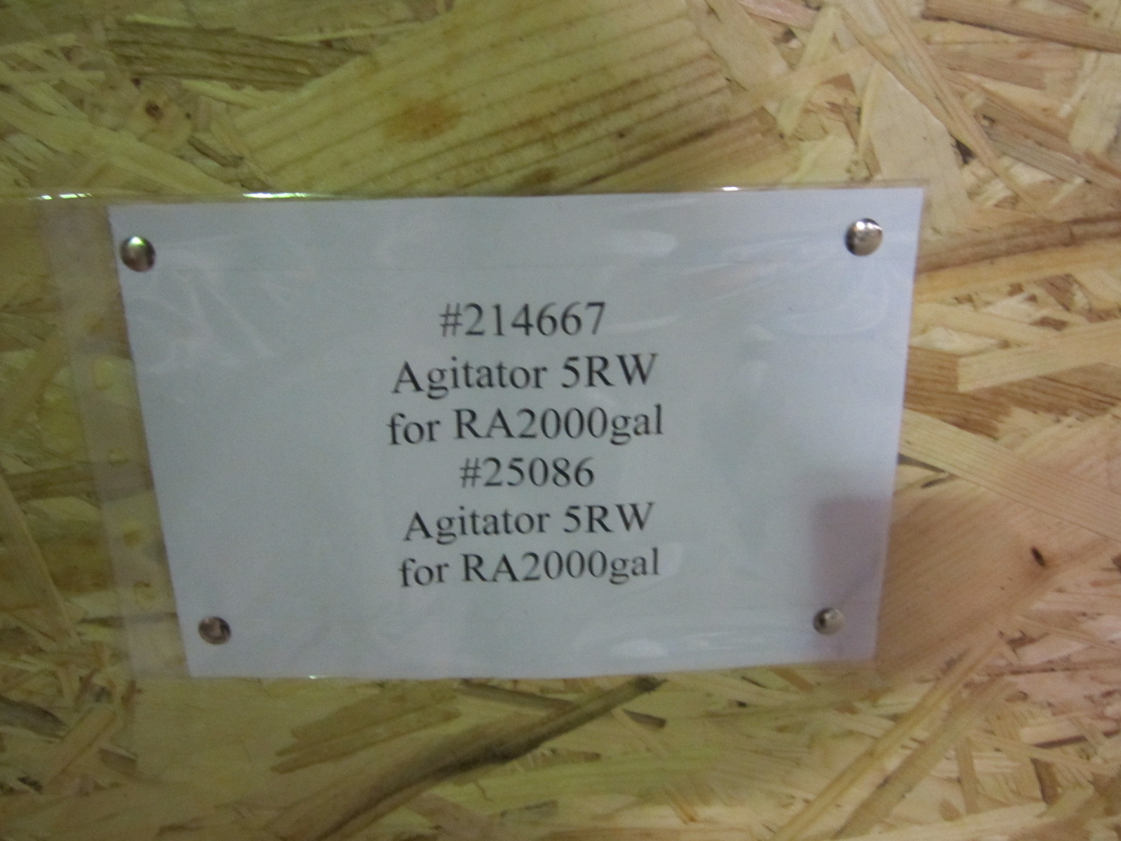 IPP# 25086, 7,571 L (2,000 gallons)  Glasslined Agitator Glass Lined Parts For Sale