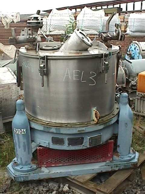 IPP# 45429, 850 mm (33.5 in)  Stainless Steel 316 Manual Discharge-Top Centrifuge-Basket For Sale