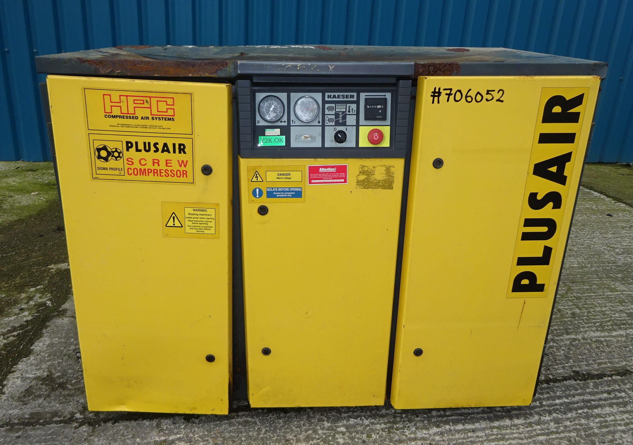 IPP# 706052, 209 m3/h (123 CFM)   Rotary Compressor For Sale