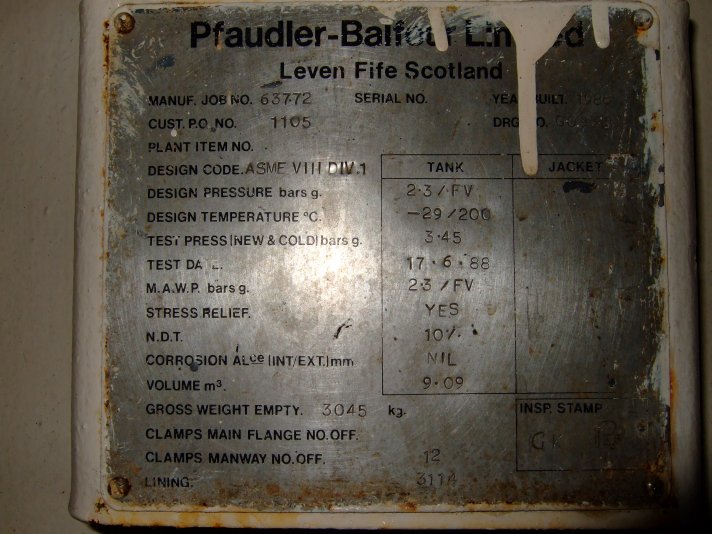 Glasslined Pfaudler Tank - IPP# 706759