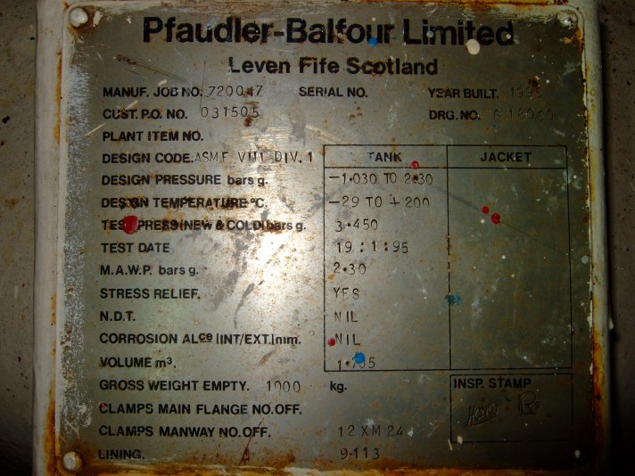Glasslined Pfaudler-Balfour Tank - IPP# 706722