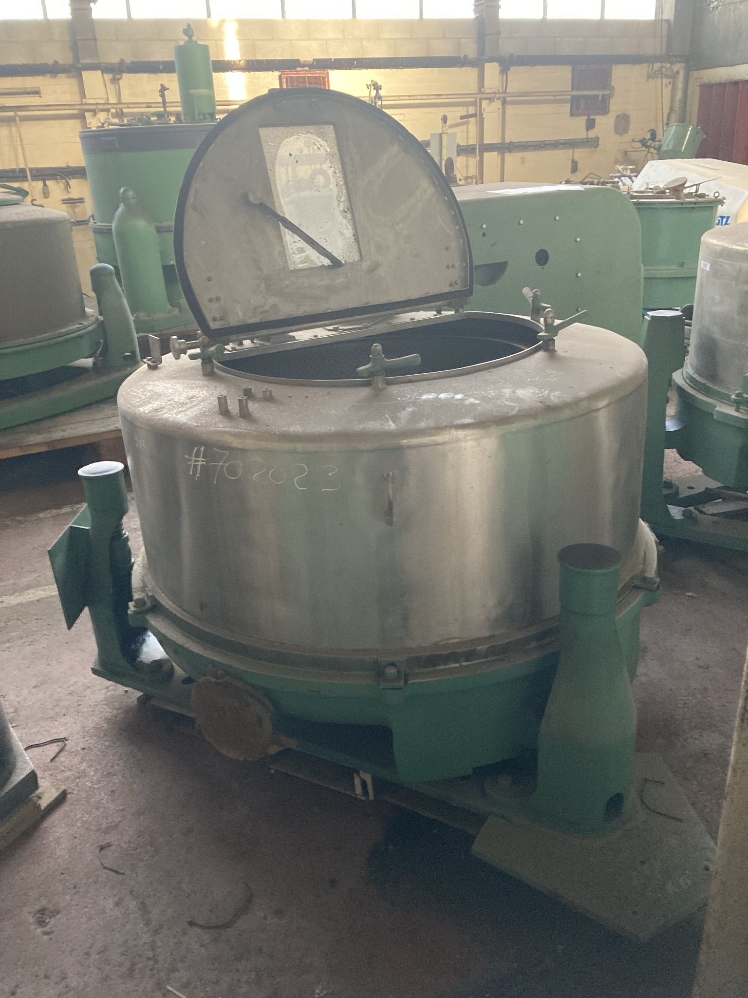 IPP# 702023, 1,200 mm (47.2 in)  Stainless Steel 316 Manual Discharge-Top Centrifuge-Basket For Sale