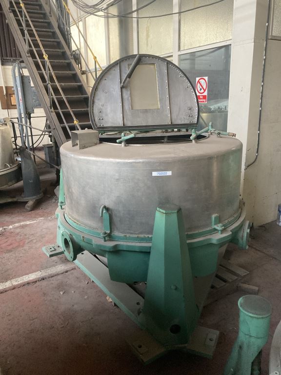 IPP# 702022, 1,200 mm (47.2 in)  Stainless Steel 316 Manual Discharge-Top Centrifuge-Basket For Sale