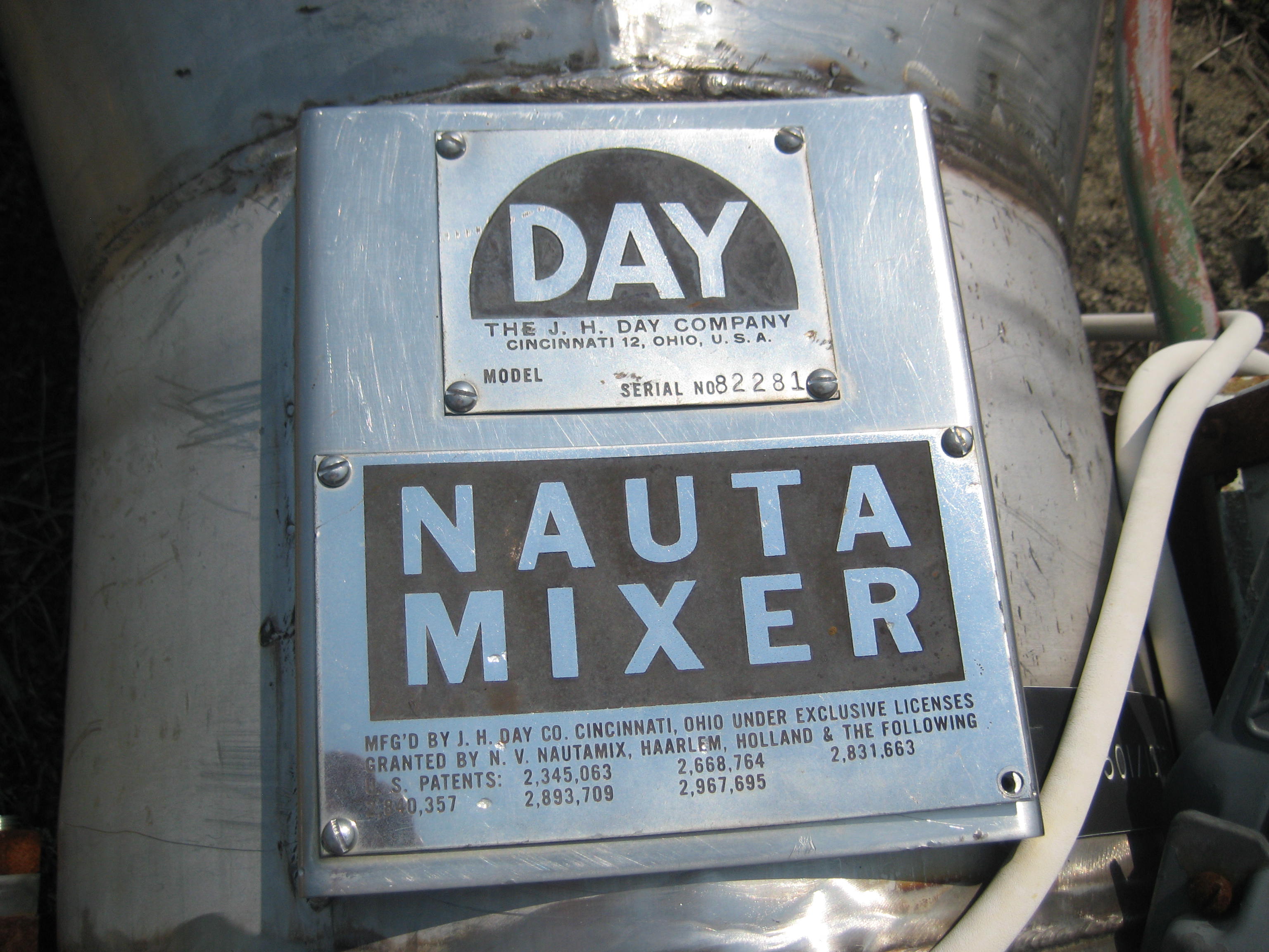 IPP# 94100, 7,000 L (1,849 gallons)  Stainless Steel 304  Mixer-Nauta For Sale