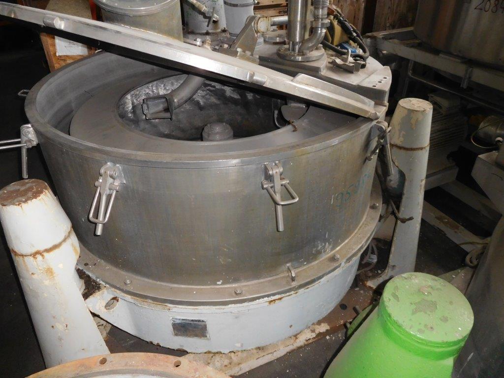 IPP# 95984, 1,250 mm (49.2 in)  Stainless Steel Austentic Manual Discharge-Top Centrifuge-Basket For Sale