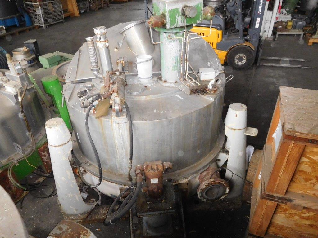 IPP# 95984, 1,250 mm (49.2 in)  Stainless Steel Austentic Manual Discharge-Top Centrifuge-Basket For Sale