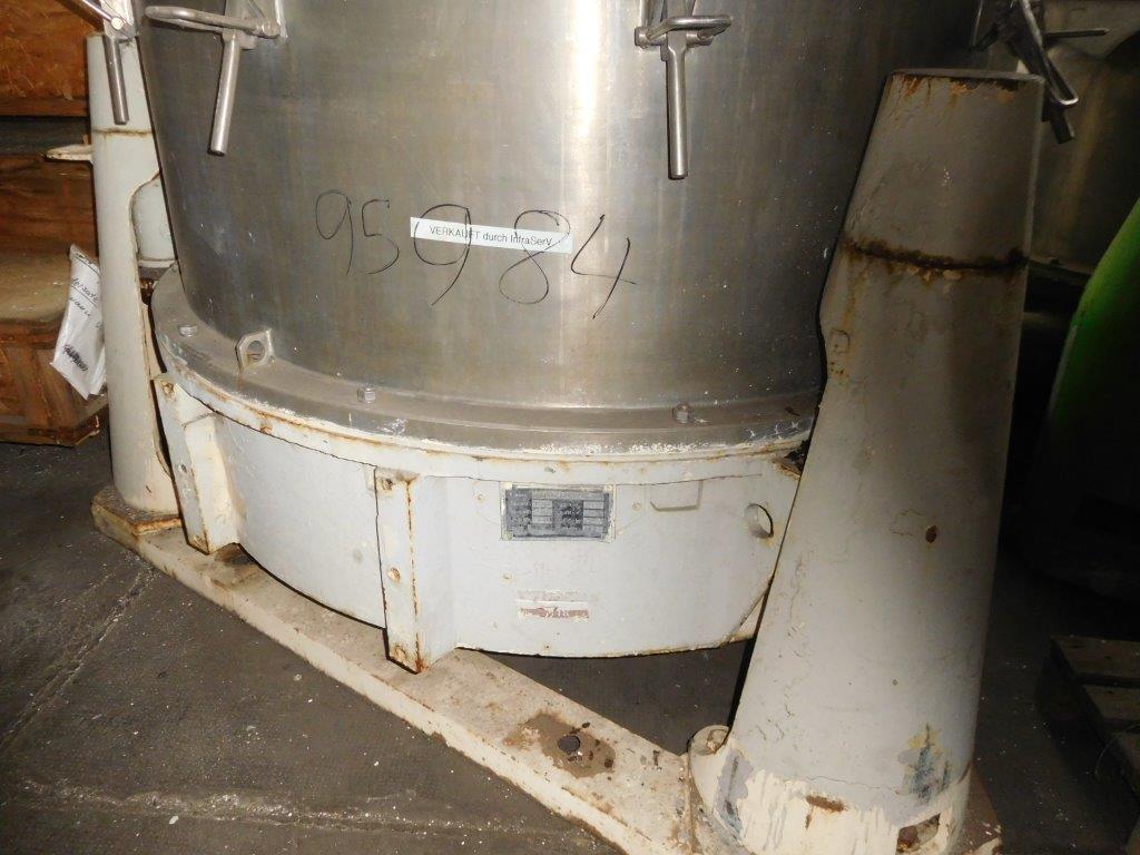 IPP# 95984, 1,250 mm (49.2 in)  Stainless Steel Austentic Manual Discharge-Top Centrifuge-Basket For Sale