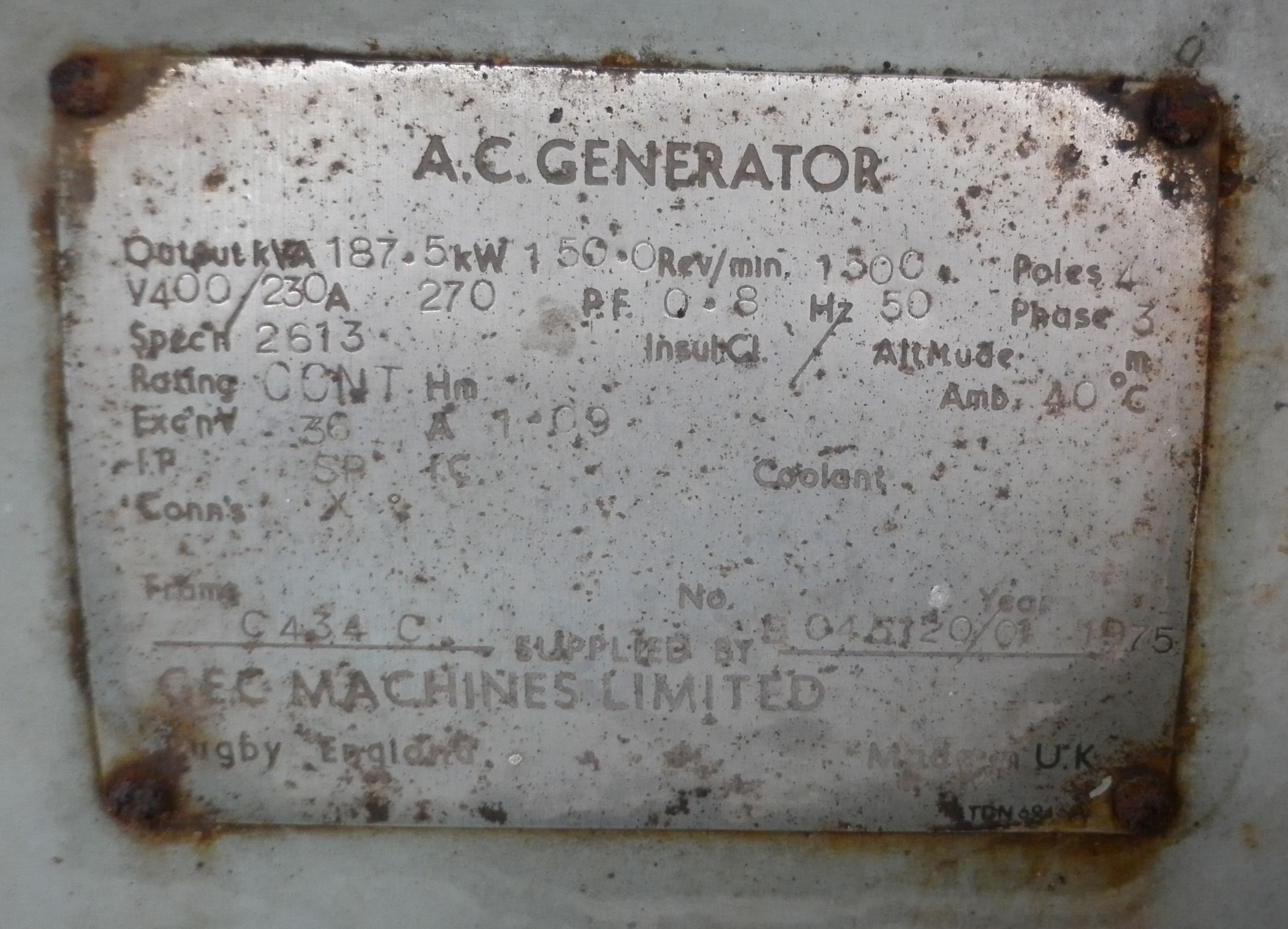 IPP# 98869, 0.19 MW  Carbon Steel  Power Generator For Sale