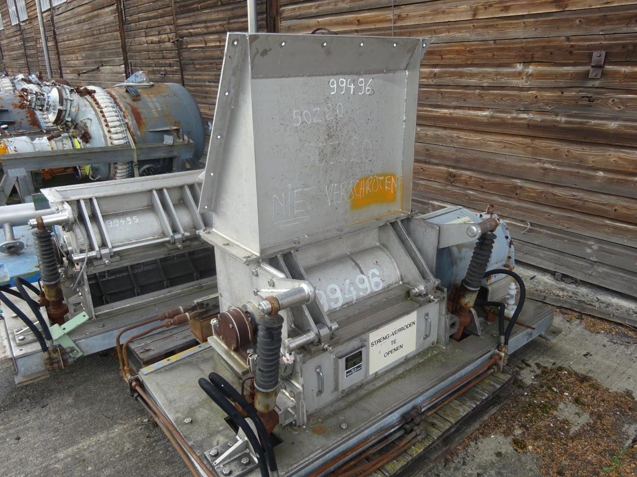 IPP# 99496, 15 kW (20.1 HP)  Stainless Steel Austentic Granulator/Disintegrator Pulverizer For Sale