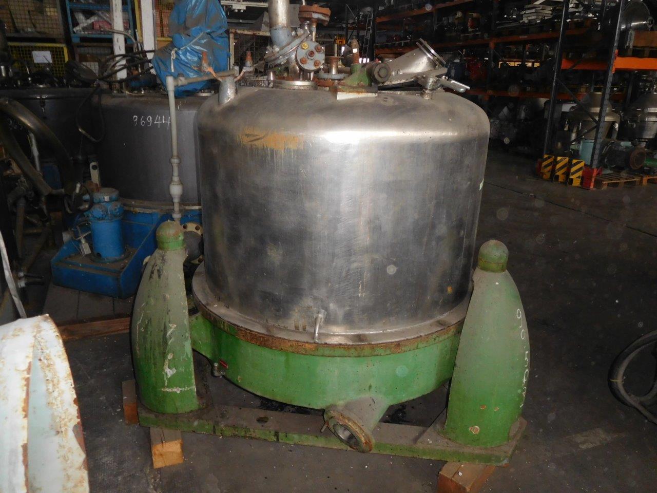 IPP# 99503, 1,000 mm (39.4 in)  Stainless Steel Austentic Manual Discharge-Top Centrifuge-Basket For Sale