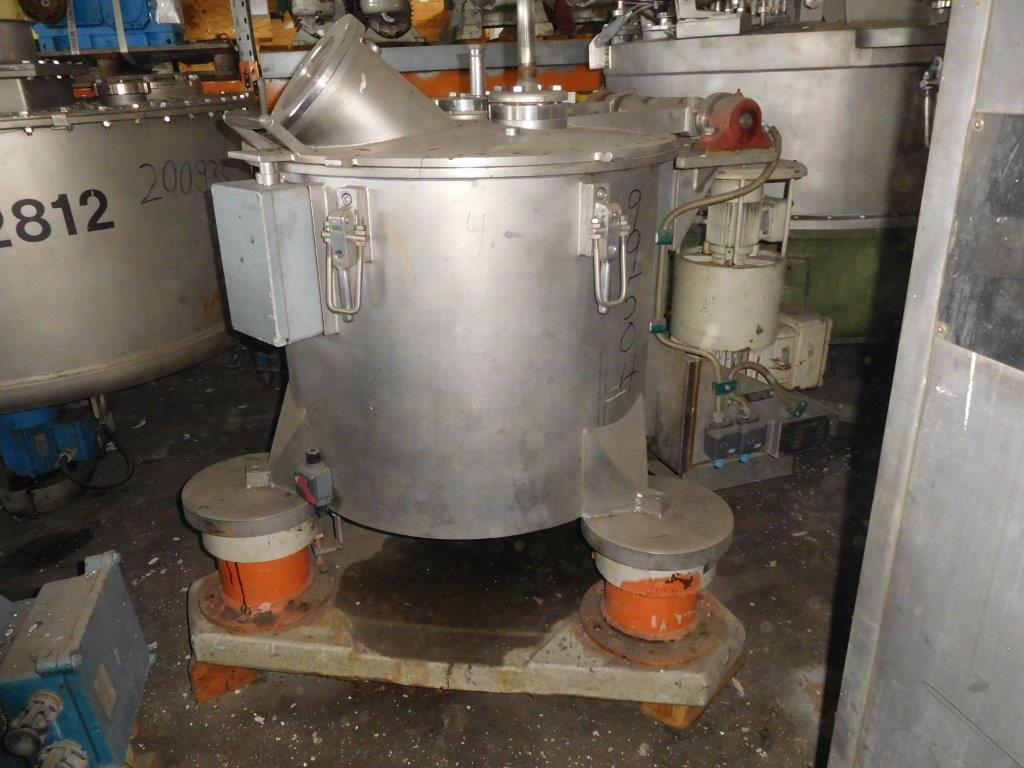 IPP# 99504, 500 mm (19.7 in)  Stainless Steel Austentic Manual Discharge-Top Centrifuge-Basket For Sale