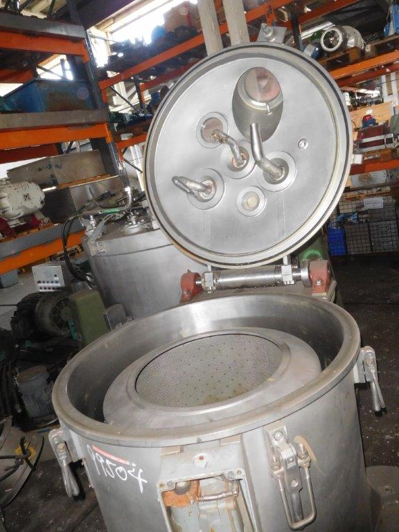 IPP# 99504, 500 mm (19.7 in)  Stainless Steel Austentic Manual Discharge-Top Centrifuge-Basket For Sale