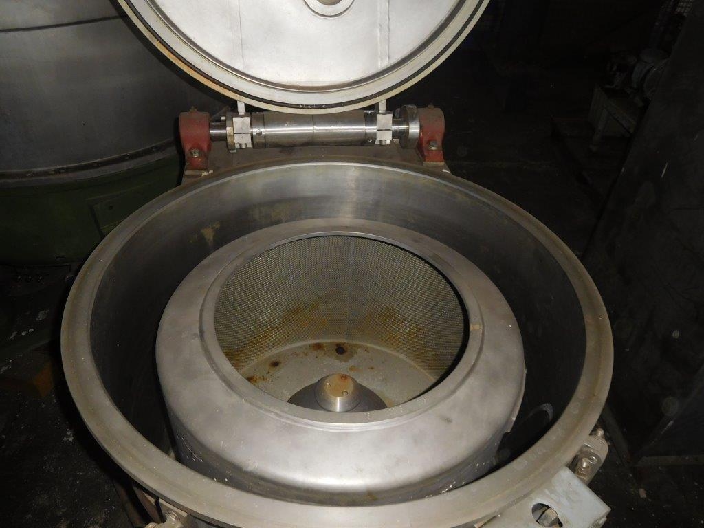 IPP# 99504, 500 mm (19.7 in)  Stainless Steel Austentic Manual Discharge-Top Centrifuge-Basket For Sale