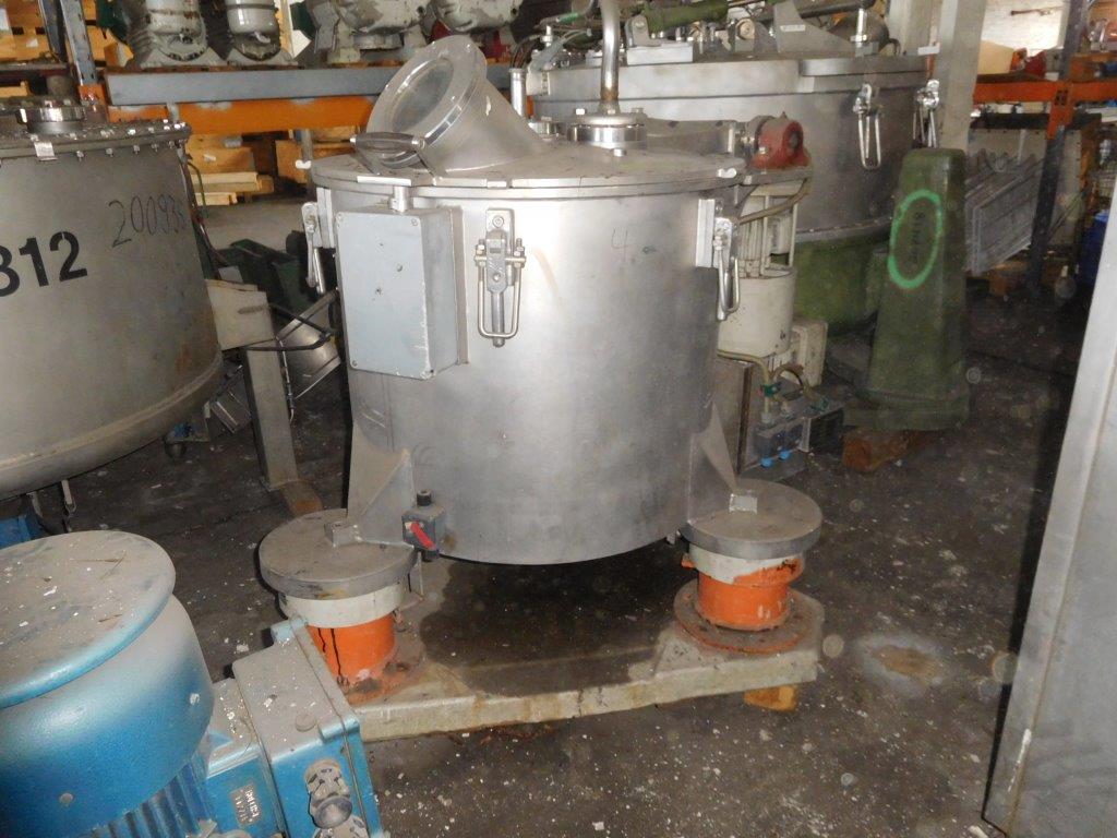 IPP# 99504, 500 mm (19.7 in)  Stainless Steel Austentic Manual Discharge-Top Centrifuge-Basket For Sale